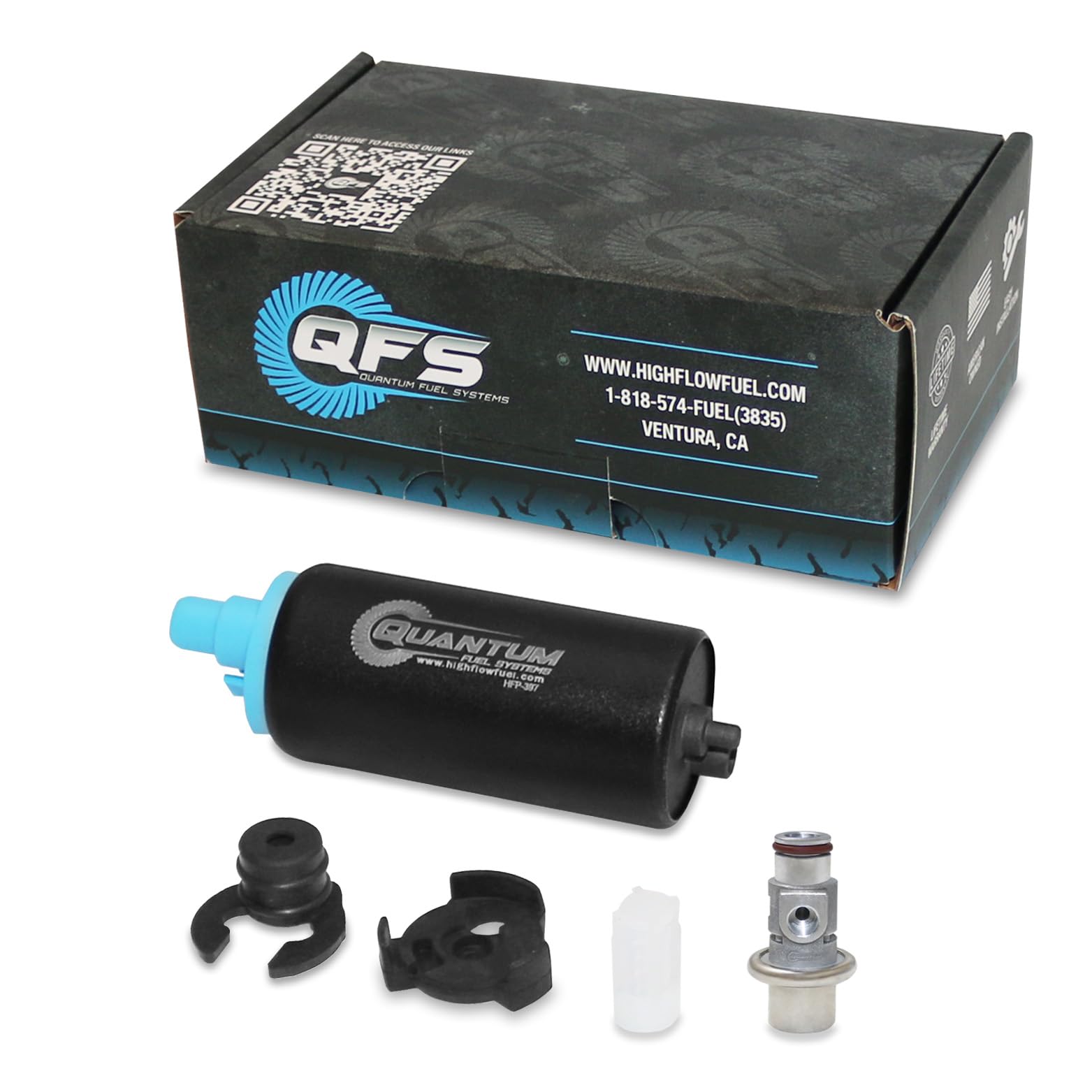 QFS In-Tank EFI Fuel Pump with Fuel Pressure Regulator & Strainer Kit - Compatible with 2006-2011 Suzuki Quadracer 450 (Part# 15100-45G03) - High Performance Fuel System Upgrade for Off-Road ATV & Dirt Bike Adventures