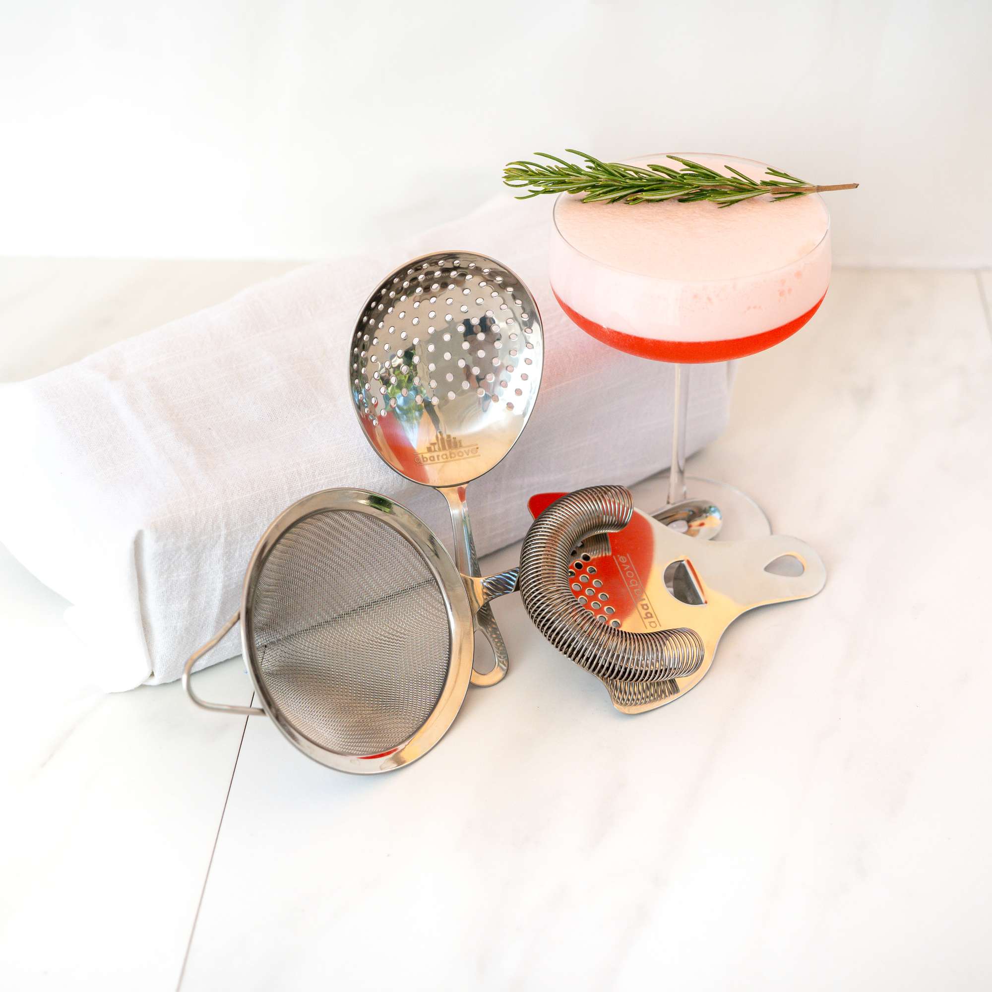Premium 3-Piece Cocktail Bar Strainer Set - Fine Mesh, Hawthorne & Julep Strainers for Professional Bartending & Home Mixology | Perfect for Craft Cocktails, Mojitos & Whiskey Sours