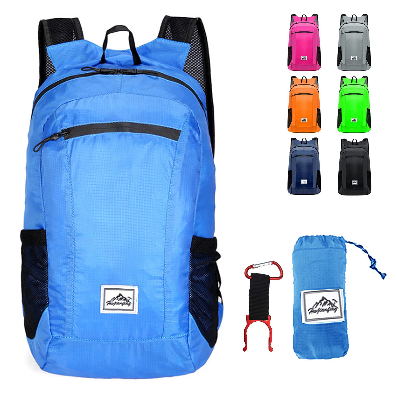 Lywencom Ultra-Light 20L Waterproof Hiking Backpack - Foldable Sports Daypack for Outdoor Camping, Hiking, Travel & Picnic - Lightweight Water-Resistant Backpack (Blue)