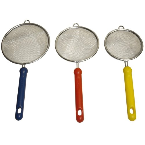 Premium 3-Piece Stainless Steel Colander Set - Fine Mesh Strainer for Pasta, Vegetables & Fruits - Ideal for Kitchen, Cooking & Food Prep