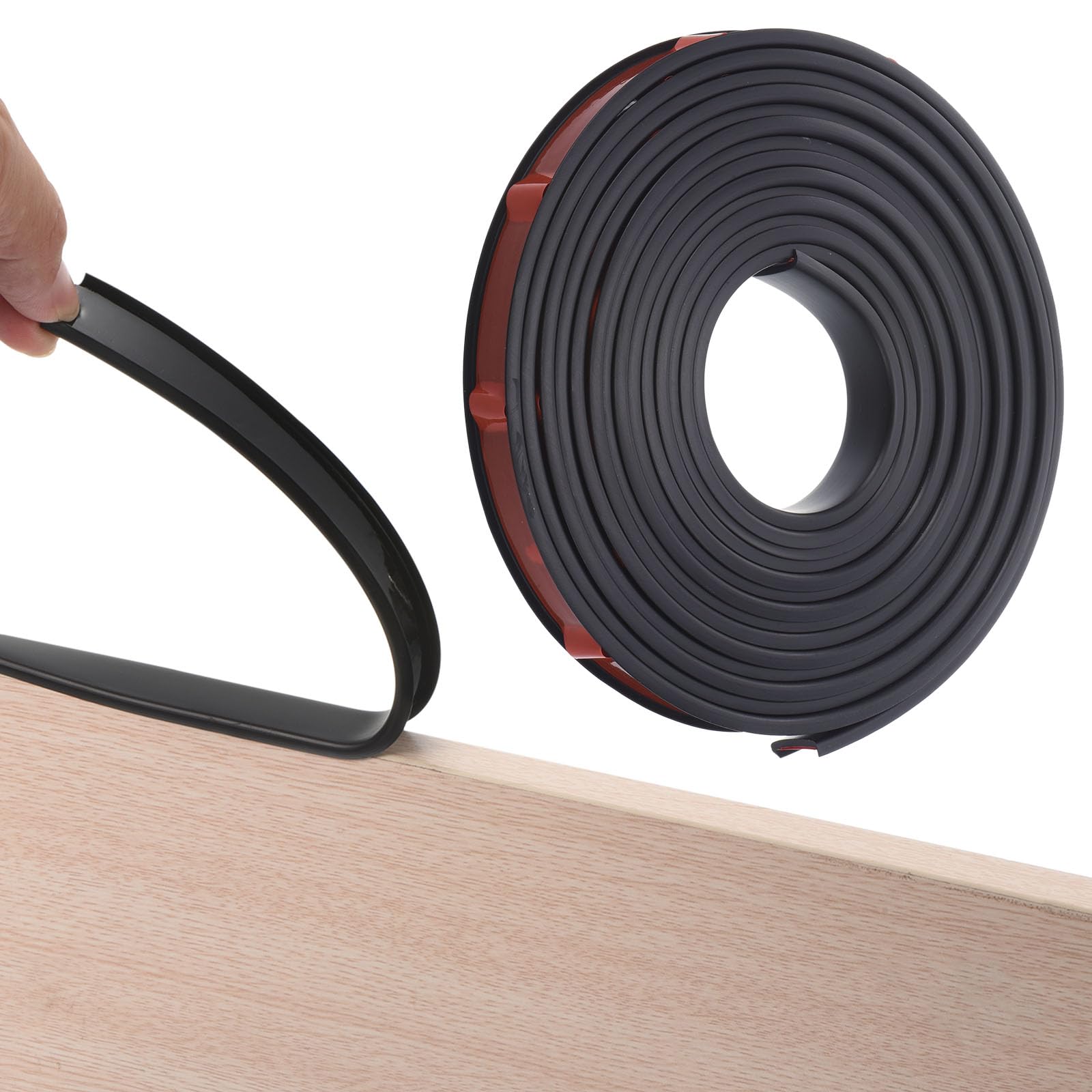 uxcell 16.4ft U-Shape Self-Adhesive Edge Banding - Black TPE Veneer Edging Trim (15mm/3/5