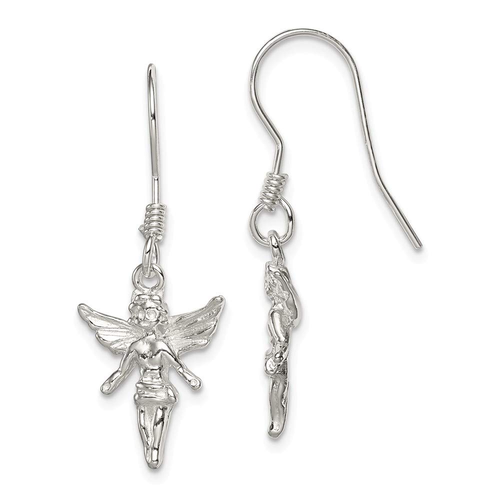 925 Sterling Silver Fairy Earrings for Women - 30mm x 8mm Dainty Handmade Jewelry - Perfect for Everyday Wear, Parties & Gifts