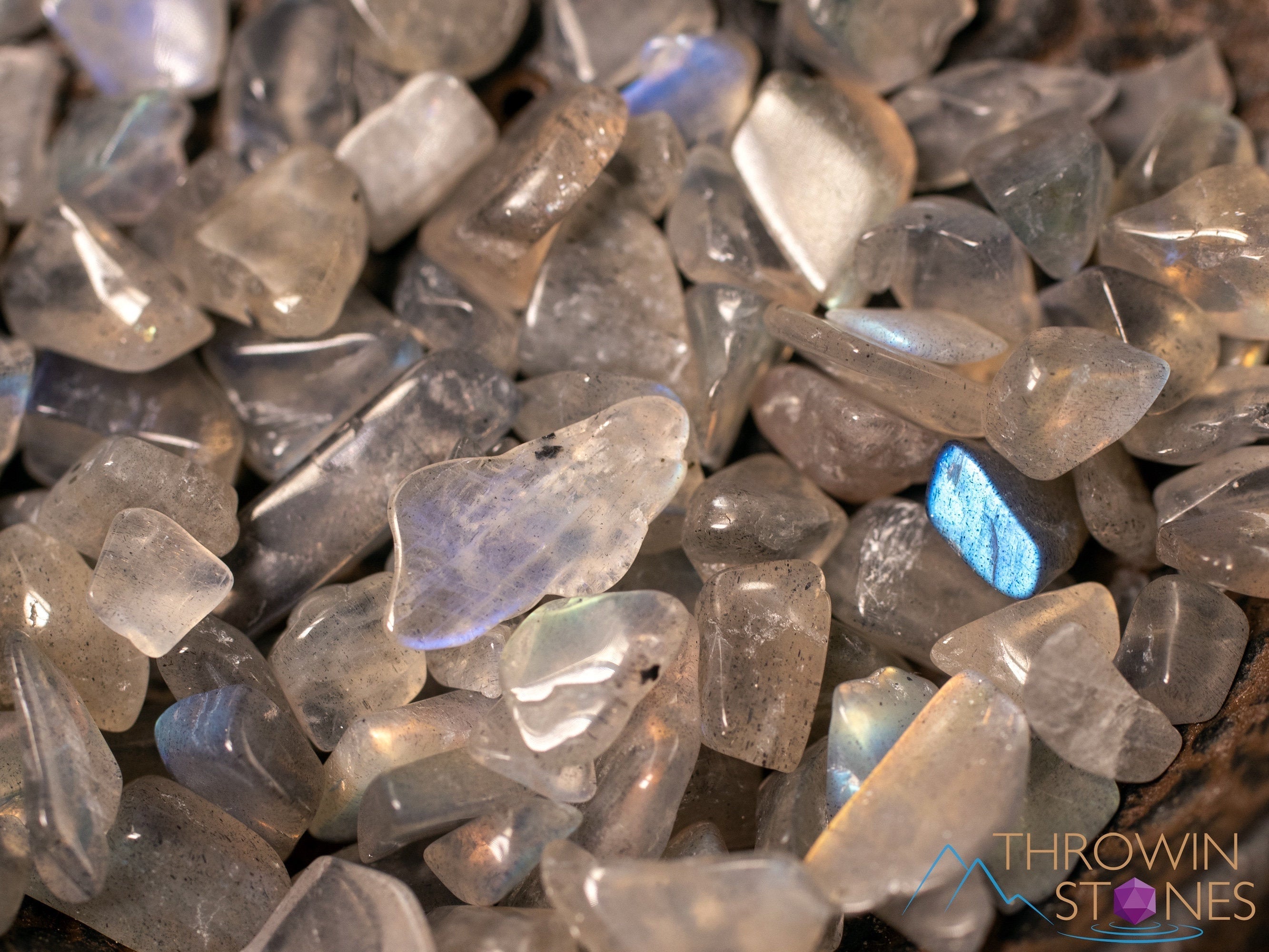 Labradorite Crystal Chips - Small Tumbled Gemstones for Jewelry Making, Healing & Decor (E1878) | DIY Crafts, Crystal Grids & Home Decor