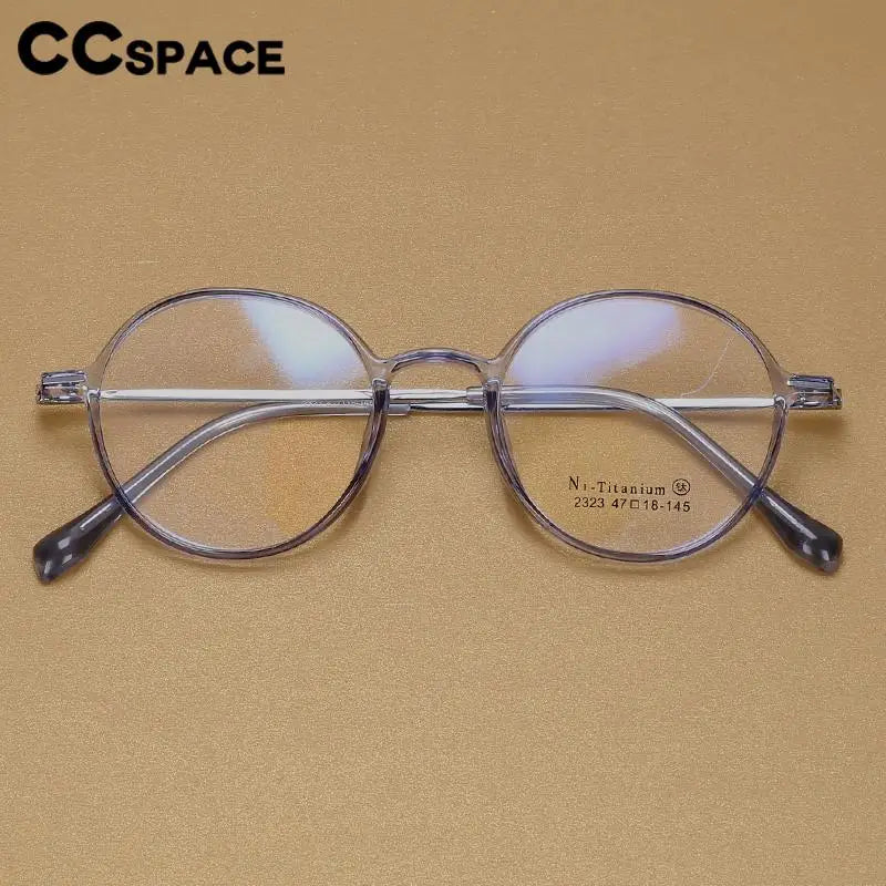 CCspace Unisex Full Rim Round TR90 Titanium Eyeglasses 57098 - Lightweight & Durable Glasses for Work, Reading & Everyday Use