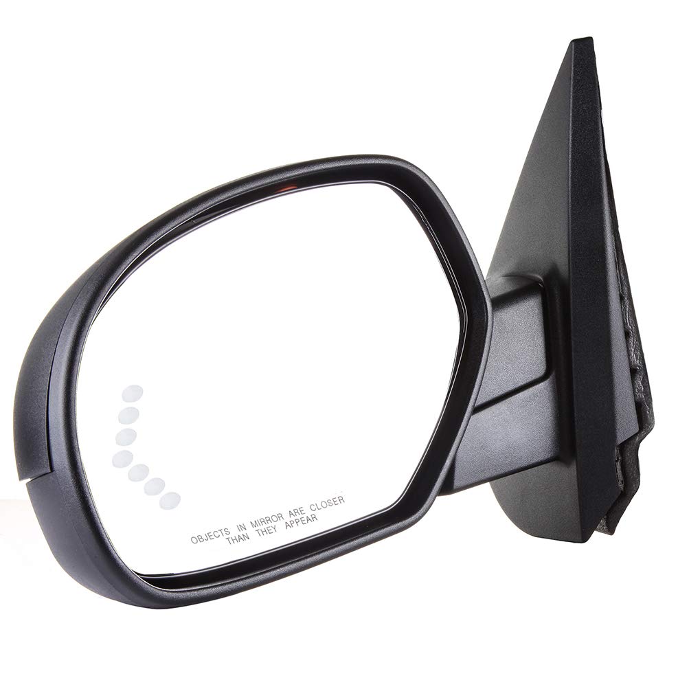 SCITOO Power Folding Heated Side View Mirror with Turn Signal & Memory Function - Compatible with 2007-2013 Chevy Silverado 1500/2500HD/3500HD - Driver Side Exterior Mirror with Puddle Lamp (Black) - Perfect for Night Driving & Winter Conditions