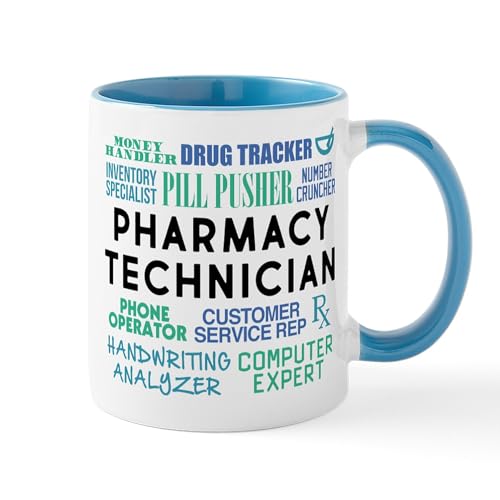 White/Blue Inside - Pharmacy Technician Word Cloud