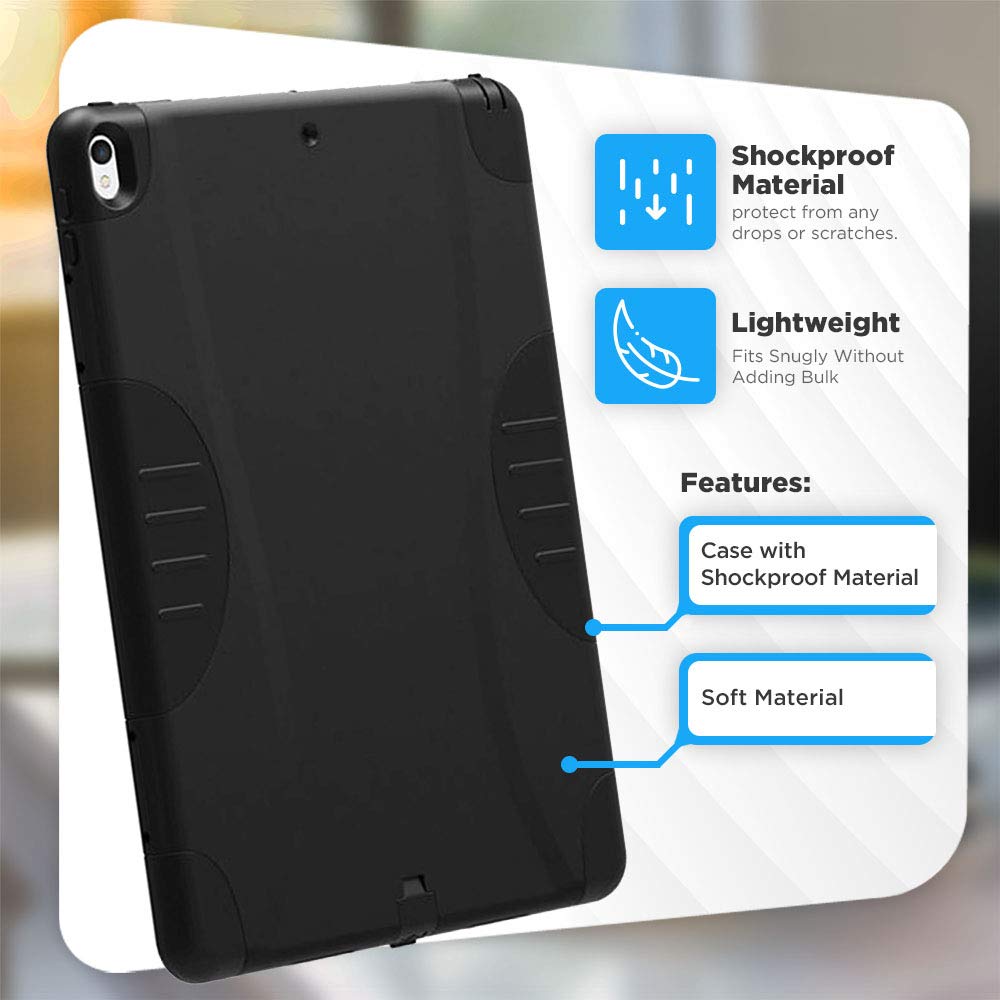 Rome Tech Rugged Shockproof Case for Apple iPad Pro 10.5 (A1701/A1709/A1852) & iPad Air 3rd Gen (2019 Model A2153/A2123/A2154/A2152) - Heavy Duty Protective Cover with Military-Grade Drop Protection - Perfect for Outdoor Use, Construction Sites & Travel - Black