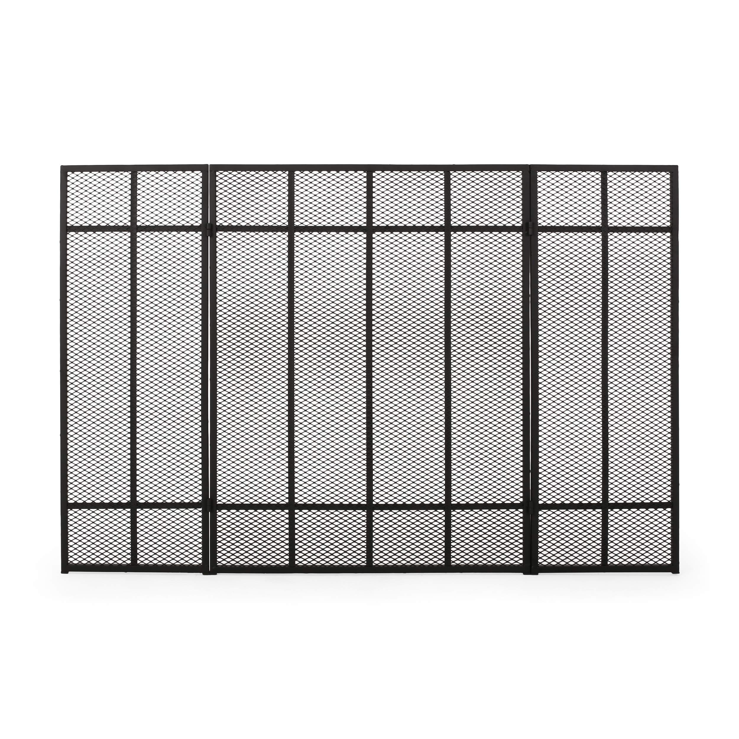 Christopher Knight Home Modesty Iron Fireplace Screen in Matte Black - Decorative & Functional Fireplace Safety Guard for Living Room, Bedroom, or Patio