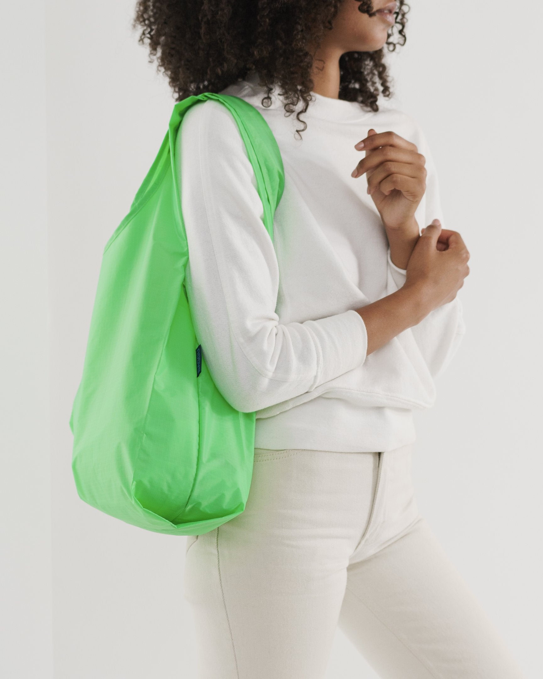 Baggu Standard Reusable Shopping Bag - Eco-Friendly Foldable Grocery Tote with Aloe Print | Perfect for Groceries, Beach Trips & Daily Errands
