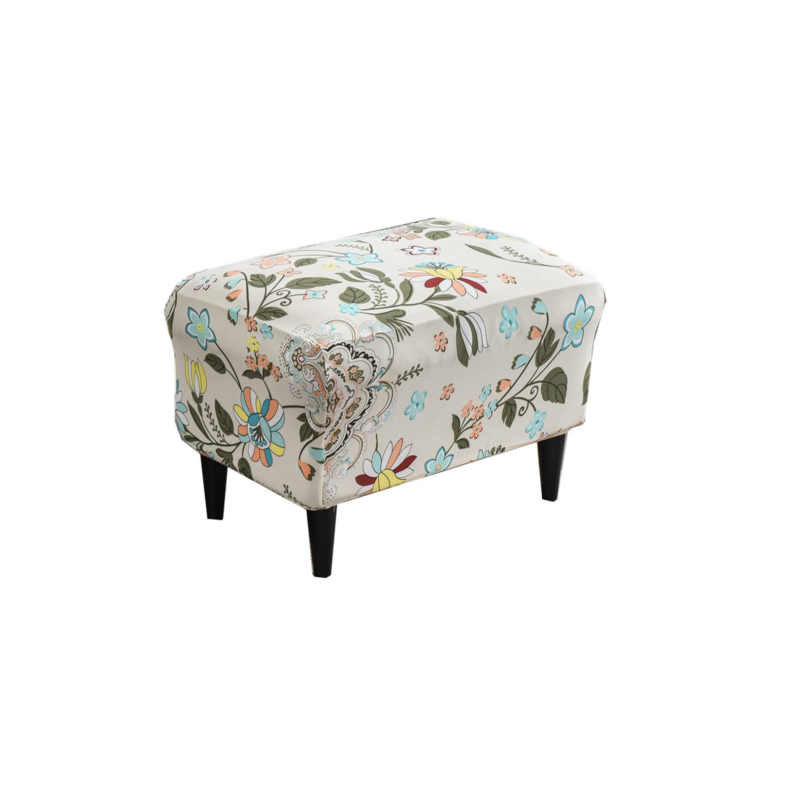 Stretch Ottoman Slipcover - Elastic Rectangular Storage Ottoman Cover with Non-Slip Bottom | Perfect for Living Room, Bedroom & Nursery Furniture Protection