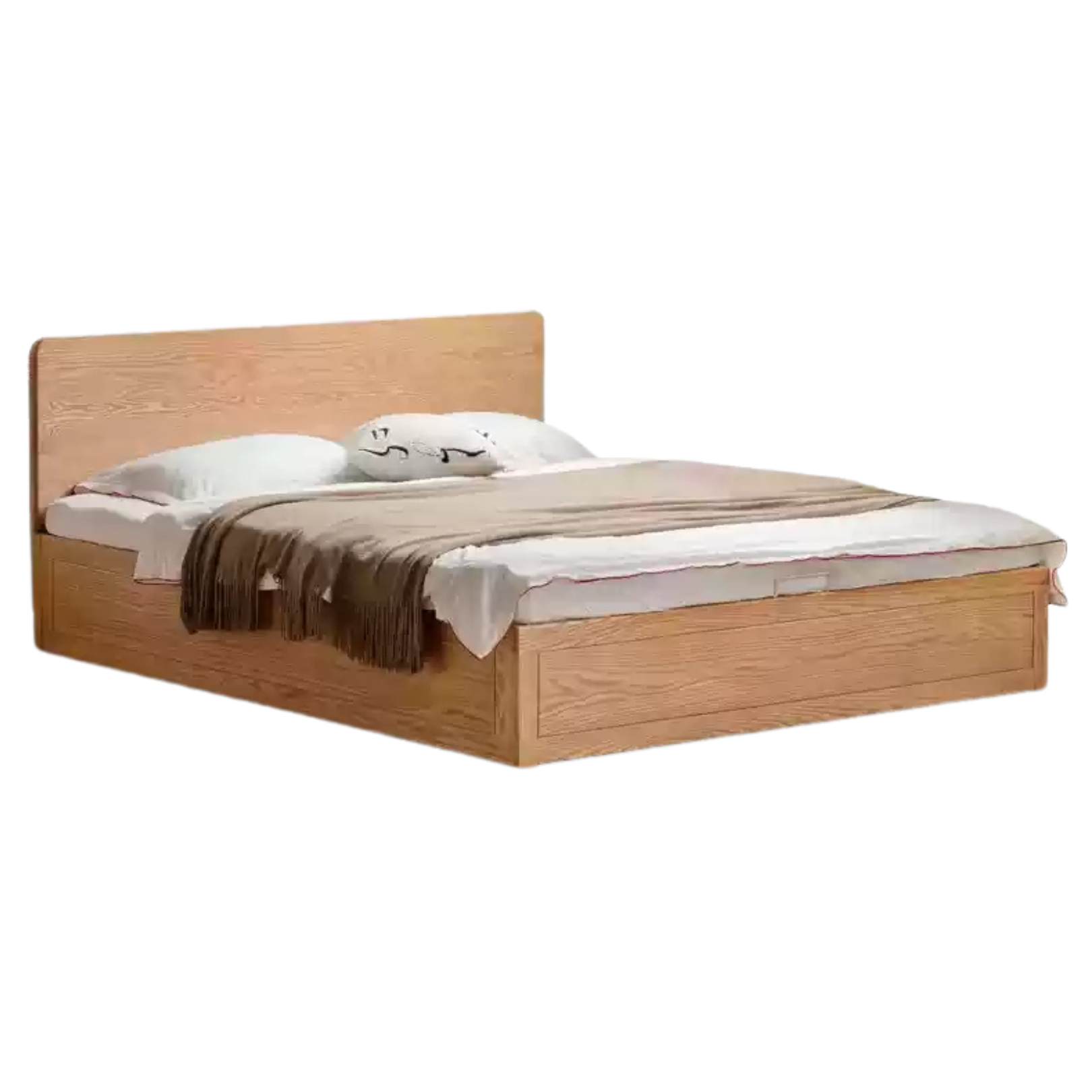 Natural Wood Color High bunk side opening box bed (with bottom board)