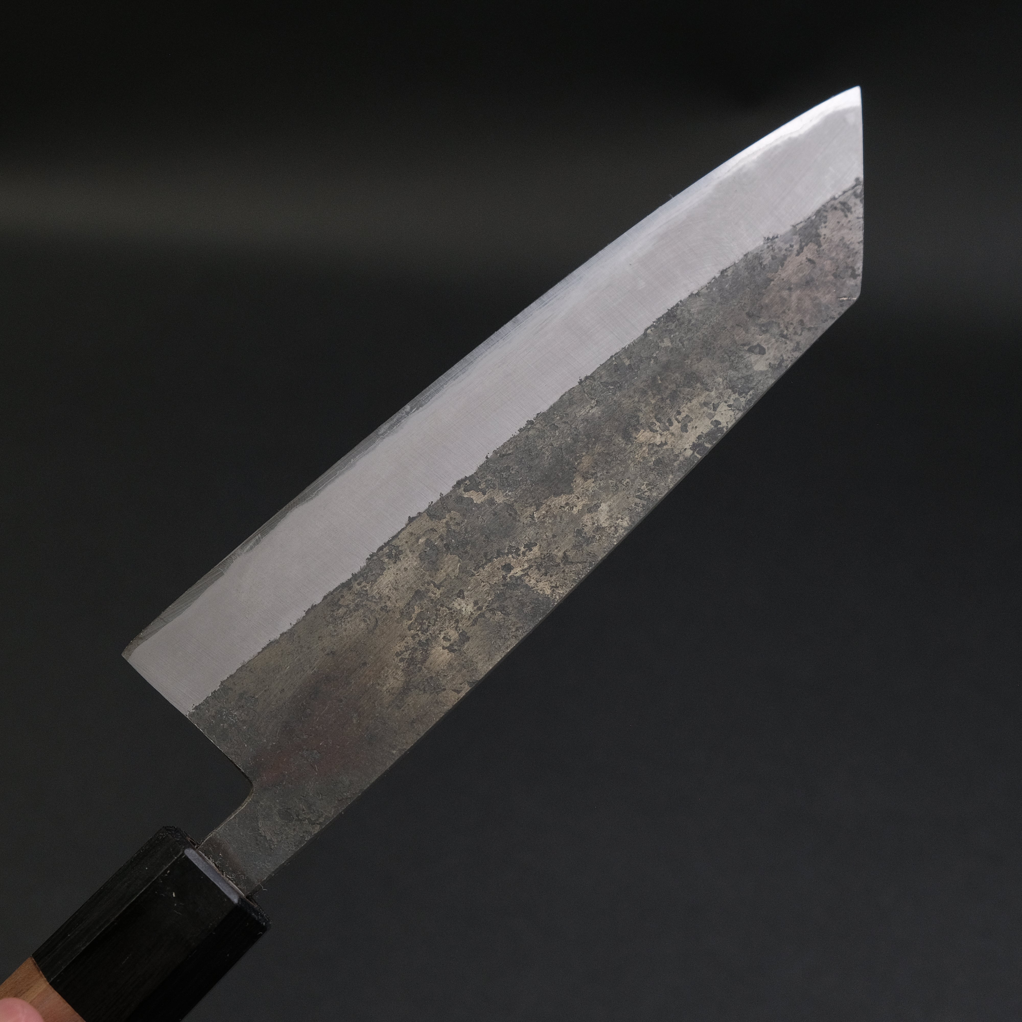 Hitohira Harima Forged Blue #2 Stainless Clad Kurouchi Bunka Knife 165mm with Walnut Handle - Japanese Kitchen Knife for Slicing, Dicing & Precision Cutting - Perfect for Home Chefs & Professional Kitchens