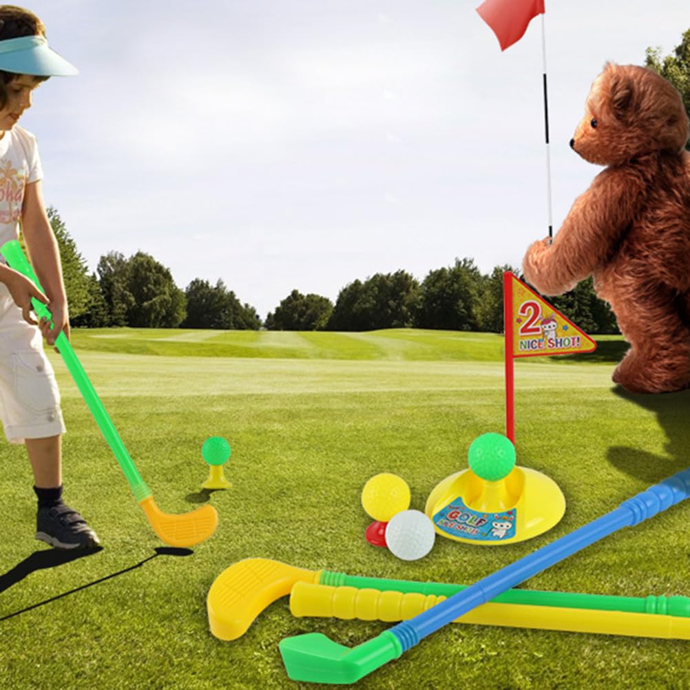 3-Piece Kids Golf Set with Retractable Toy Clubs & Practice Holes - Fun Outdoor Sports Toy for Toddlers & Children - Perfect for Backyard Play, Birthday Gifts & Family Bonding Activities