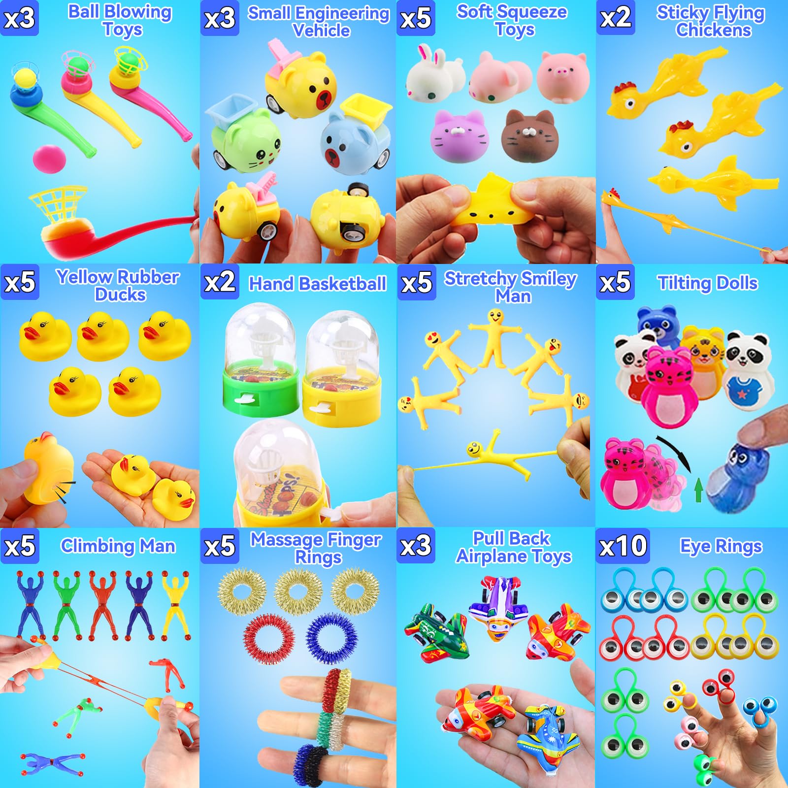 125-Piece Fidget Toy Assortment for Kids Ages 4-12 | Stress Relief & Anxiety Toys | Party Favors, Classroom Rewards, Pinata Fillers | Perfect for Birthday Parties, School Prizes & Sensory Play