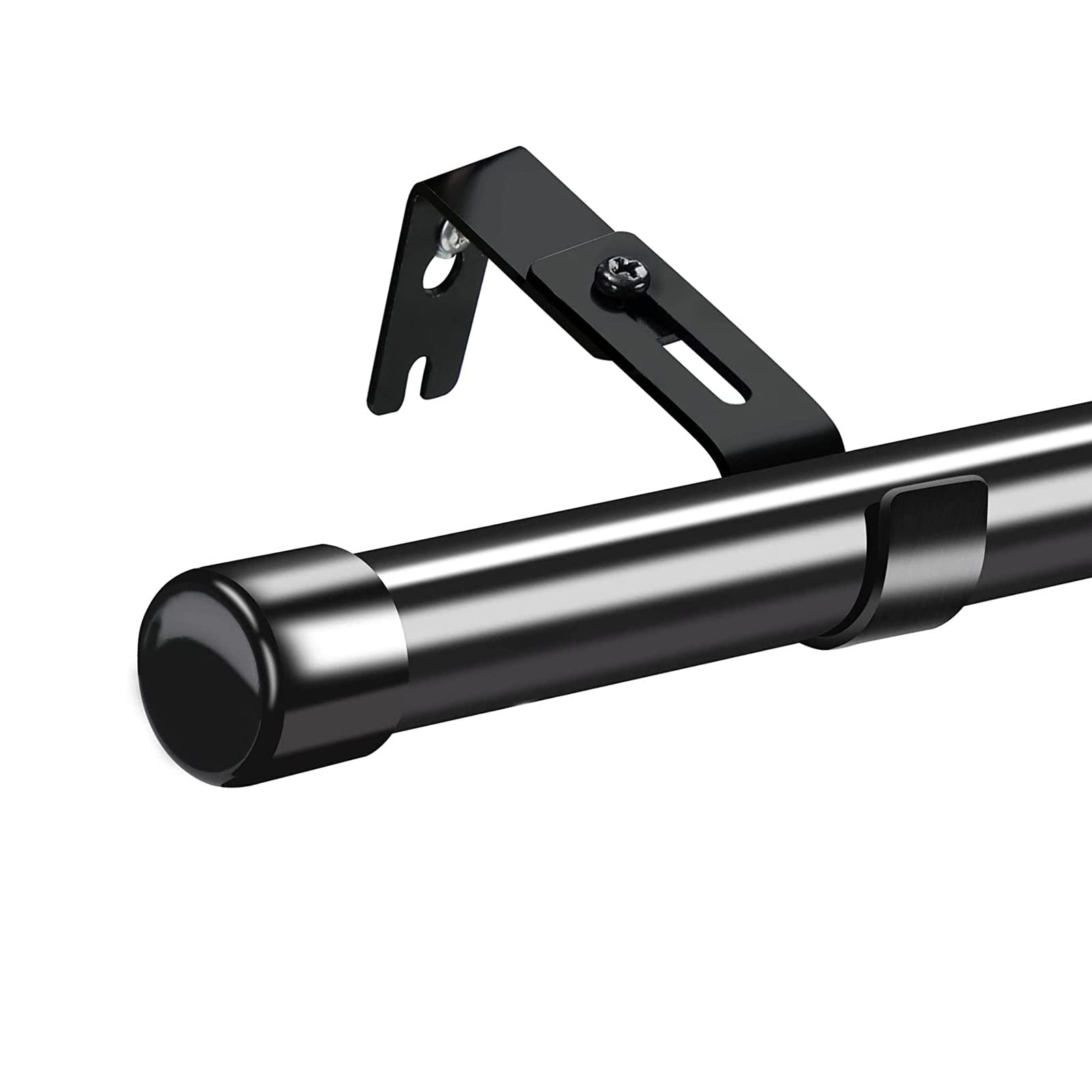 Adjustable 34-62 Inch Black Stainless Steel Curtain Rod for Windows - 1 Inch Decorative Drapery Rod with Brackets - Perfect for Kitchen, Bedroom, Living Room & Room Divider | Home Decor & Window Treatment Solution