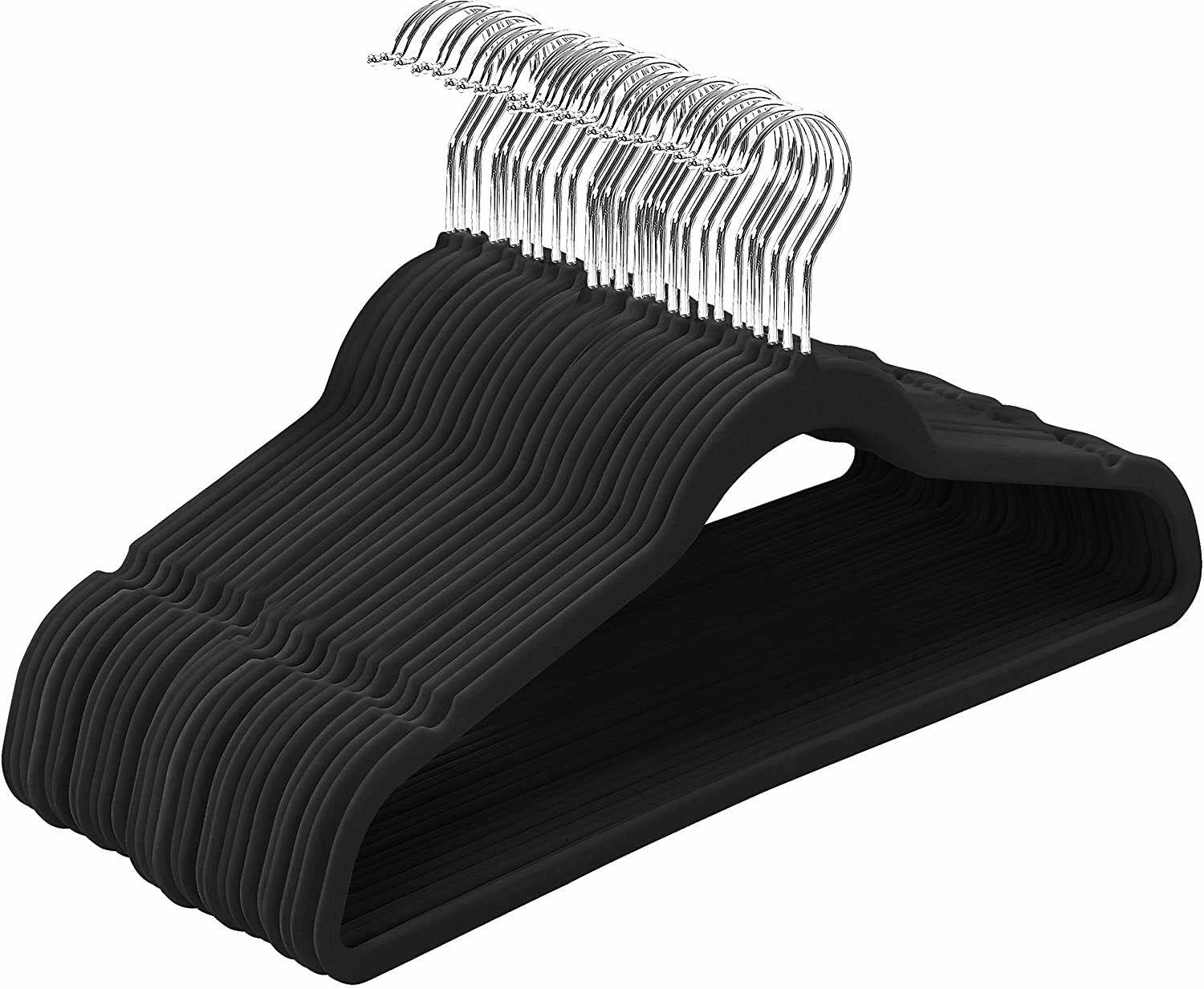 Velvet Hangers 50 Pack - Heavy Duty Non-Slip Clothes Hangers for Closet Organization - Perfect for Coats, Dresses & Delicate Clothing (Space Saving & No More Slipping)
