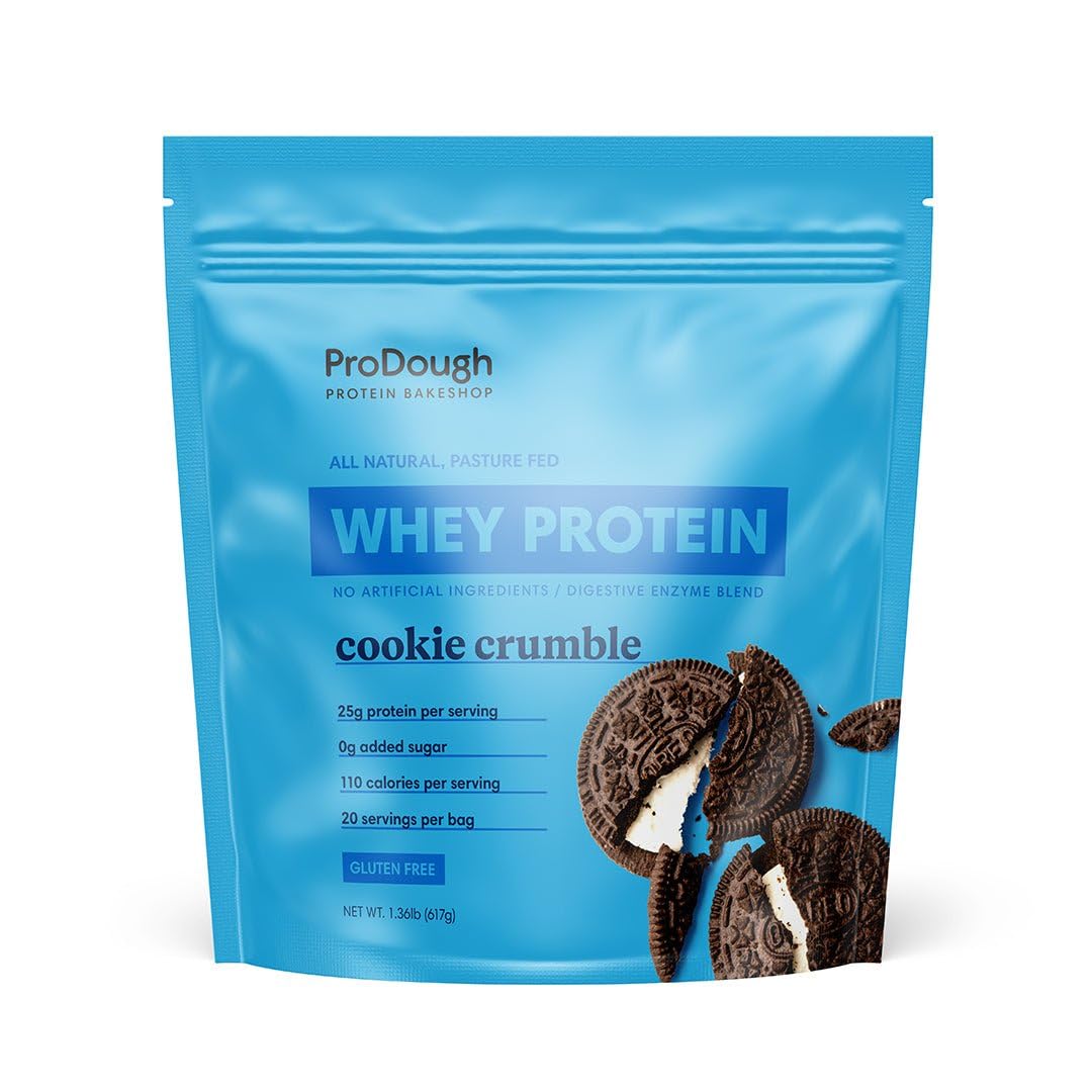 ProDough Gourmet Hydrolyzed Whey Protein Isolate Powder - 25g Protein per Serving, Easy Digest Enzyme Blend, Gluten Free, Keto Friendly, Natural Ingredients (Cookie Crumble Flavor) - Perfect for Post-Workout Recovery, Meal Replacement & Healthy Shakes