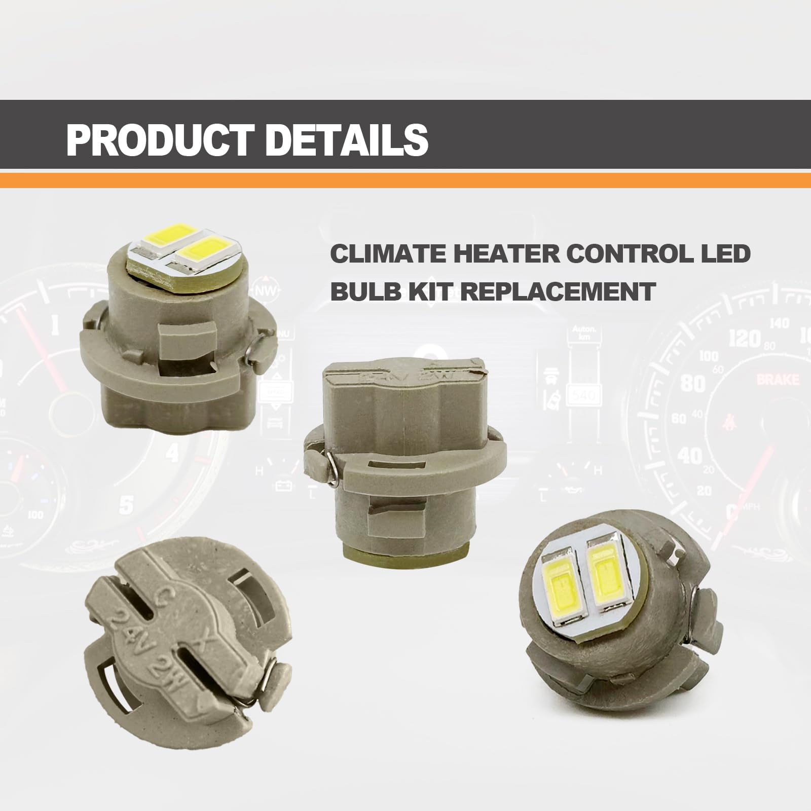 4pcs LED Bulbs Kit for AC Heater Control - Replacement for Pickup Trucks, White - Interior Lighting Upgrade
