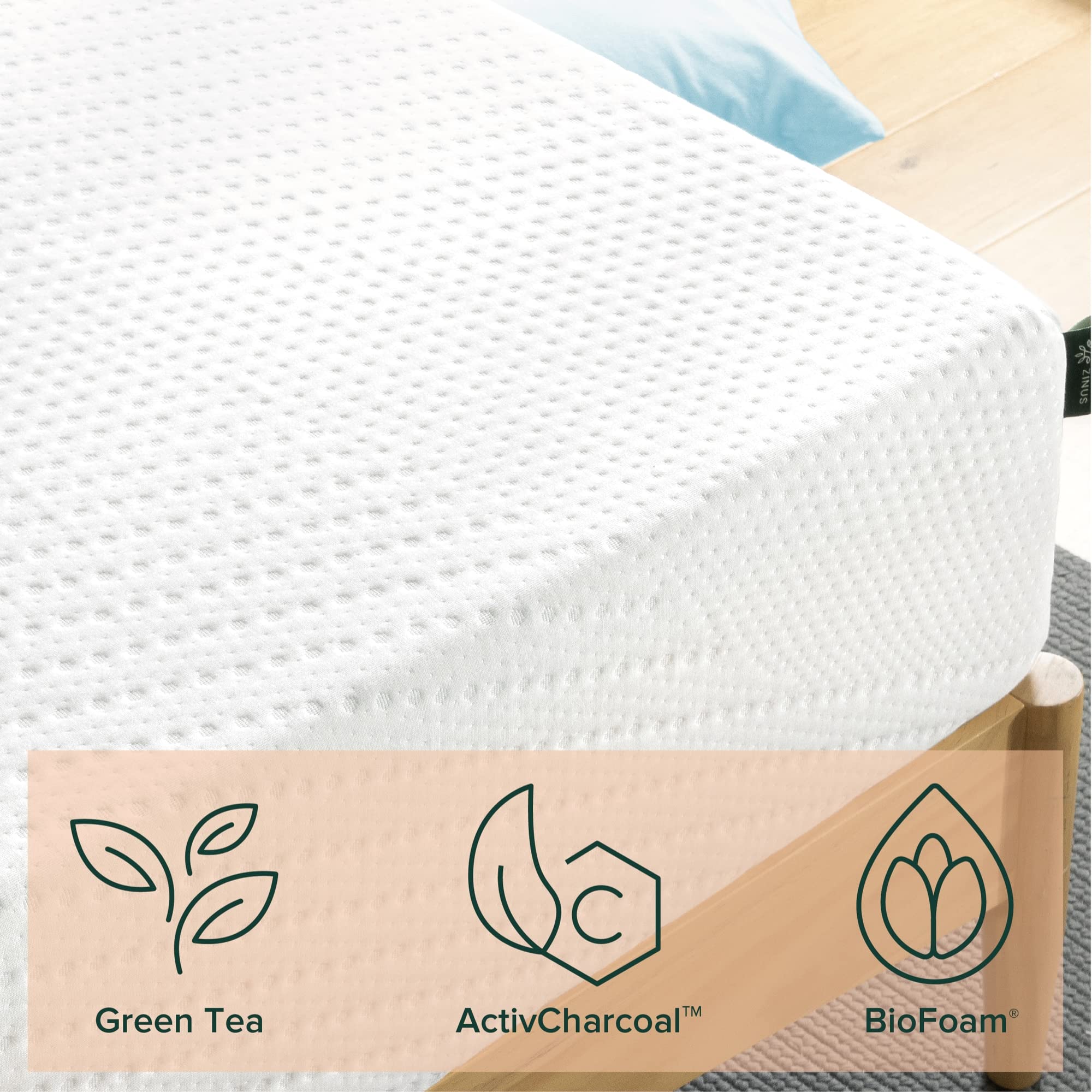 ZINUS 8 Inch Green Tea Memory Foam Mattress - Twin Size, CertiPUR-US Certified, Bed in a Box for Easy Setup | Perfect for Guest Rooms, Dorms & Small Spaces