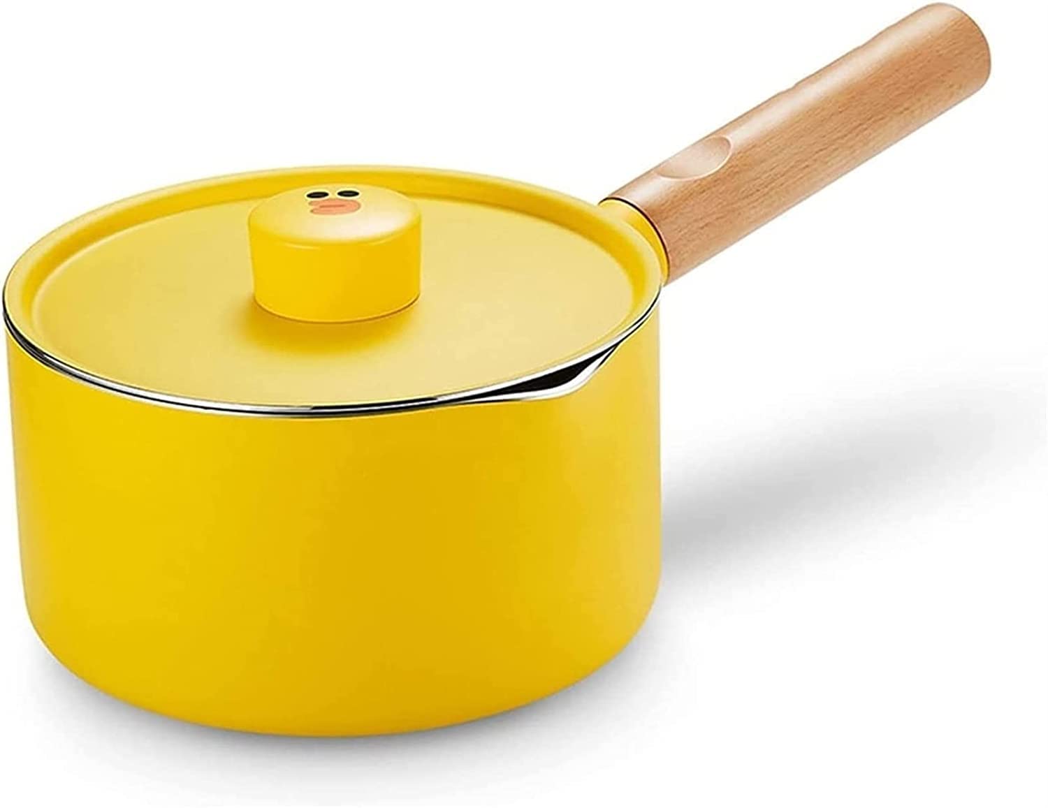 Non-Stick Yellow Wok Pan for Cooking, Warming Milk, Making Porridge, Noodles & Sauces - Perfect for Stovetop, Induction & Kitchen Use