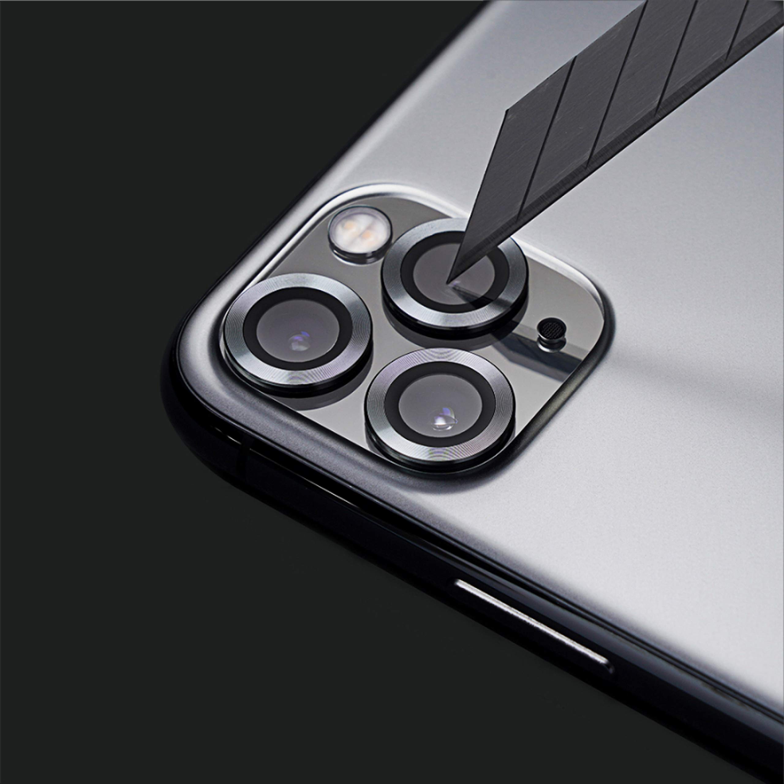 RhinoShield Camera Lens Protector for iPad Pro (2018), iPad Air 4/5/6 (11/13 inch), iPad Mini 6/7 - 9H Tempered Glass with High Clarity, Scratch Proof & Aluminum Trim in Space Gray | Perfect for Travel, Work & Outdoor Photography Protection