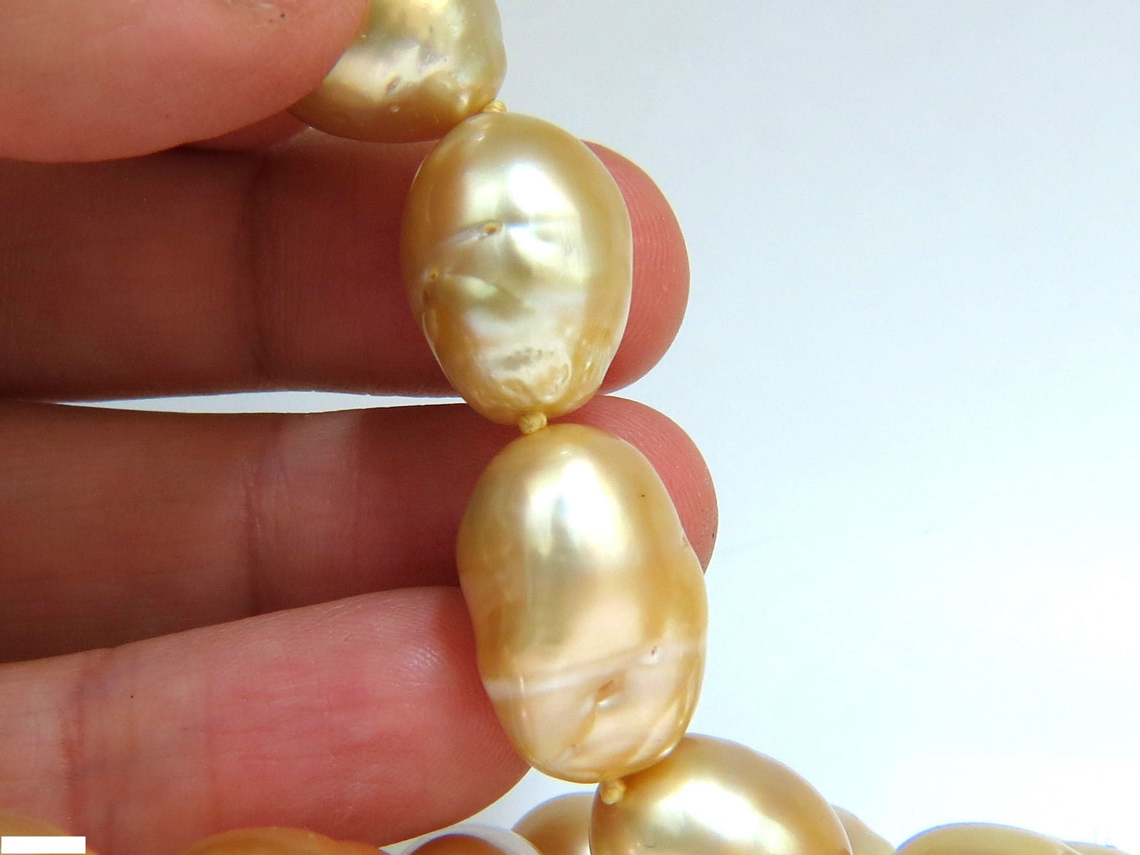 18KT Gold 14.5mm Natural South Sea Yellow Pearl Necklace with 2.00CT Diamond Clasp - Elegant Jewelry for Weddings, Parties & Special Occasions