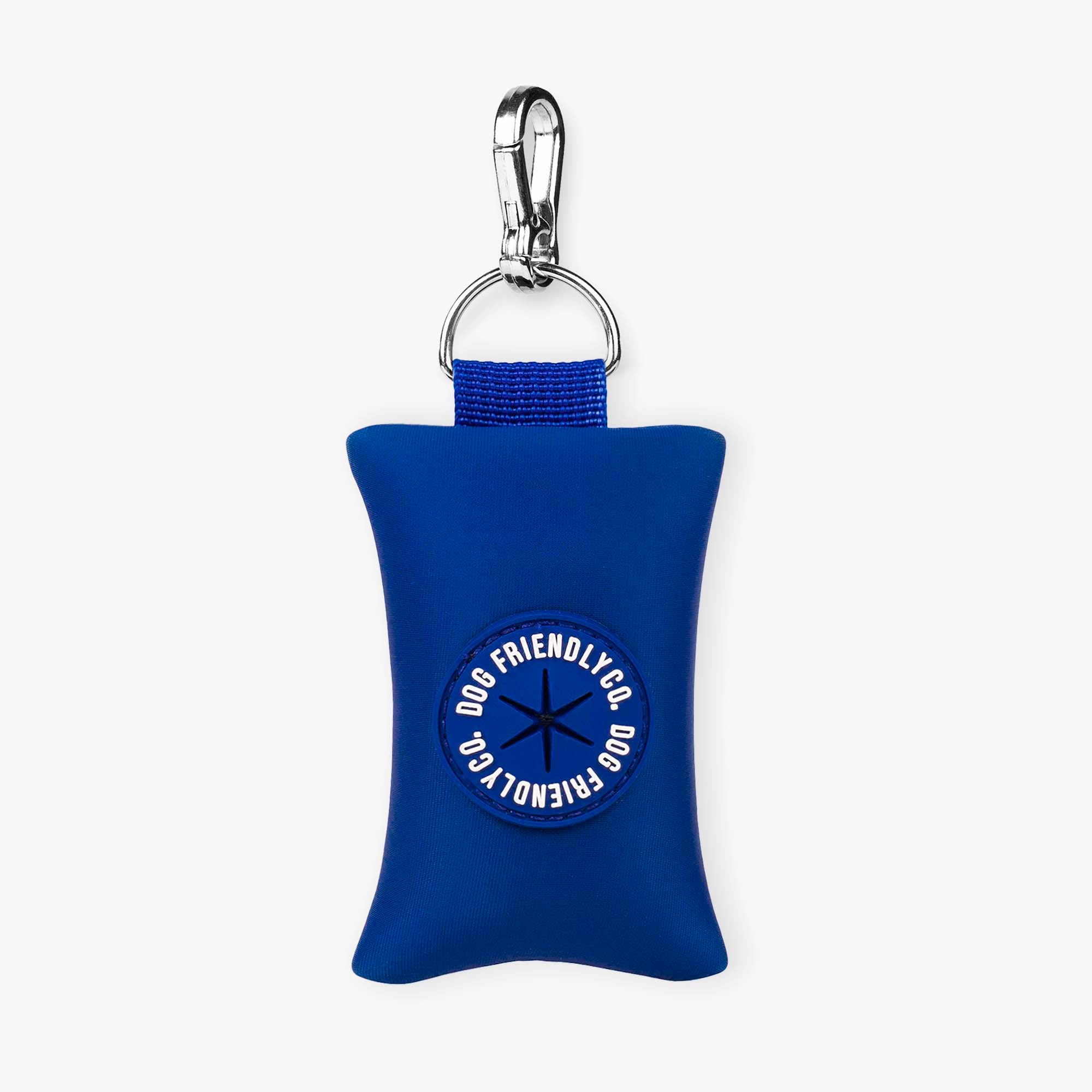 Eco-Friendly Dog Poop Bag Holder with Clip - Classic Blue | Portable Waste Dispenser for Walking, Hiking & Travel | Dog Friendly Co.