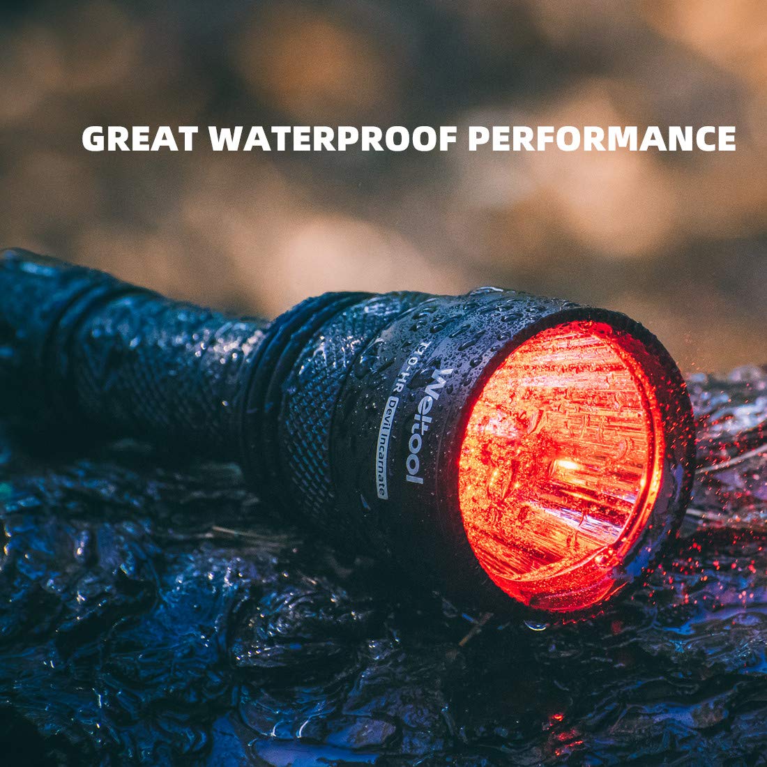 Weltool T10-HR Red Hunting Flashlight Kit - 492 Yards Long Distance Focused Beam, Scope Mount, Pressure Switch, Battery & Charger for Predator Hog Varmint Hunting - Ideal for Night Hunting, Wildlife Observation, and Outdoor Adventures
