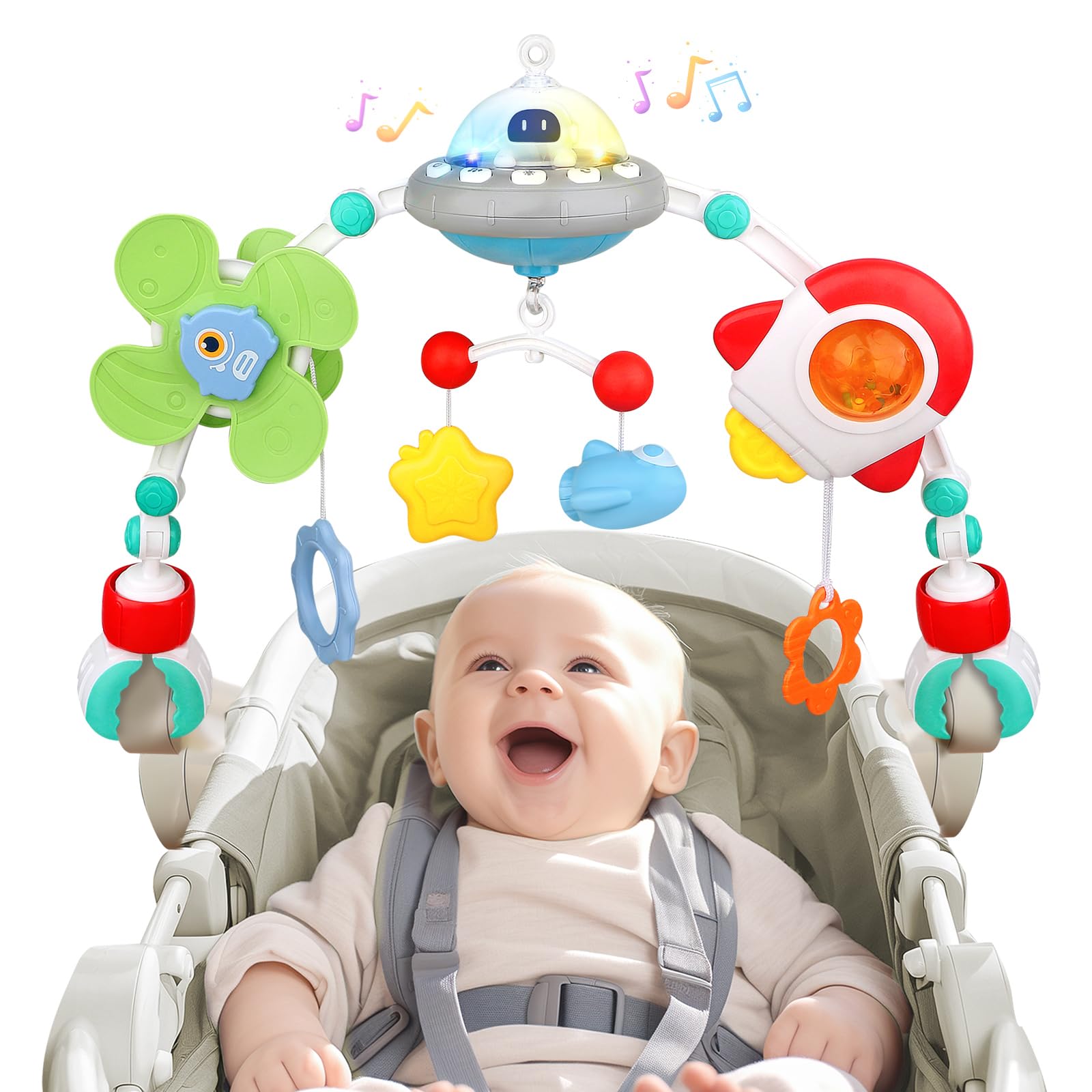 Best Musical Baby Stroller Arch Toys - Interactive Travel Car Seat & Crib Mobile for Infants | Engaging Pram Activity Bar for Sensory Play & Early Development | Perfect for Strollers, Bassinets & Playtime