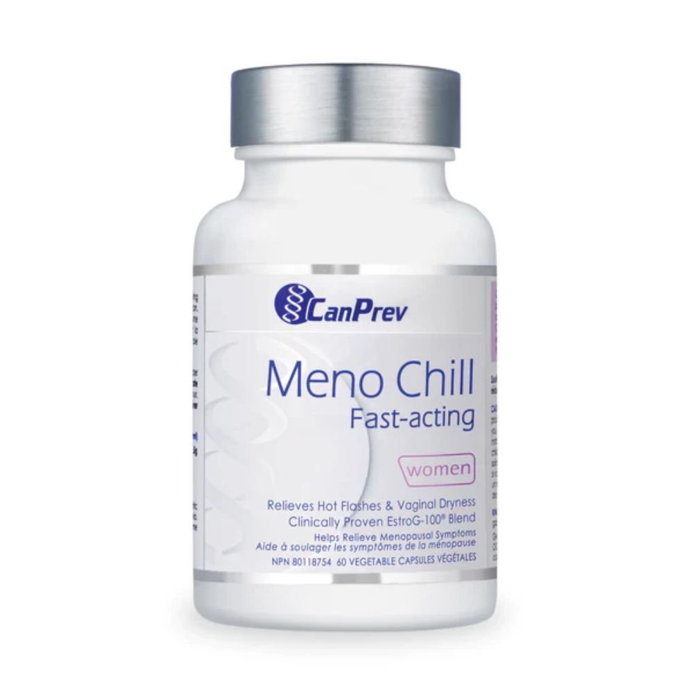 Canprev Meno Chill Fast Acting Menopause Relief for Women - 60 Vegan Capsules - Hot Flash & Night Sweat Relief - Natural Hormone Balance Support for Daily Comfort