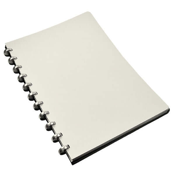 Atoma Pur Disc Bound Refillable Notebook 210 x 295mm - Black Leather Cover for Office, School & Journaling | Refillable Paper Organizer for Professionals & Students