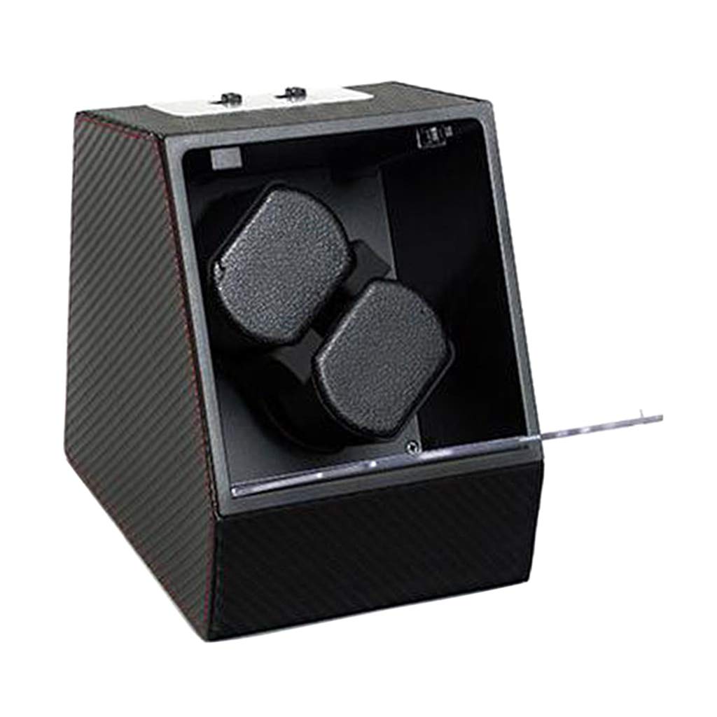 Luxury Ebony Wood Watch Winder Box - Automatic Quiet Rotation Display Case for Men's Wristwatches - PU Leather Storage Organizer - Perfect for Watch Collectors & Gift Giving