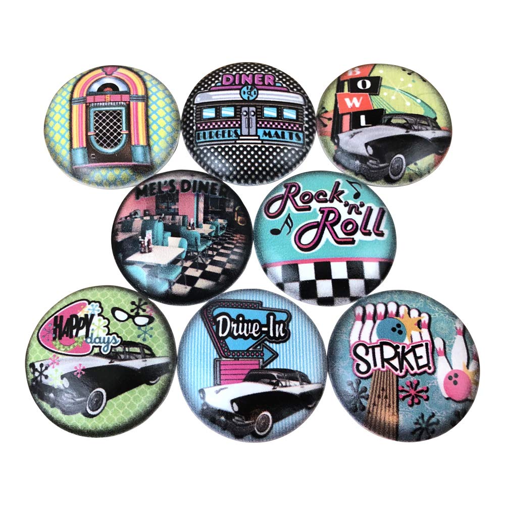 Vintage 50's Diner Style Wooden Cabinet Knobs - Set of 8 (1.5