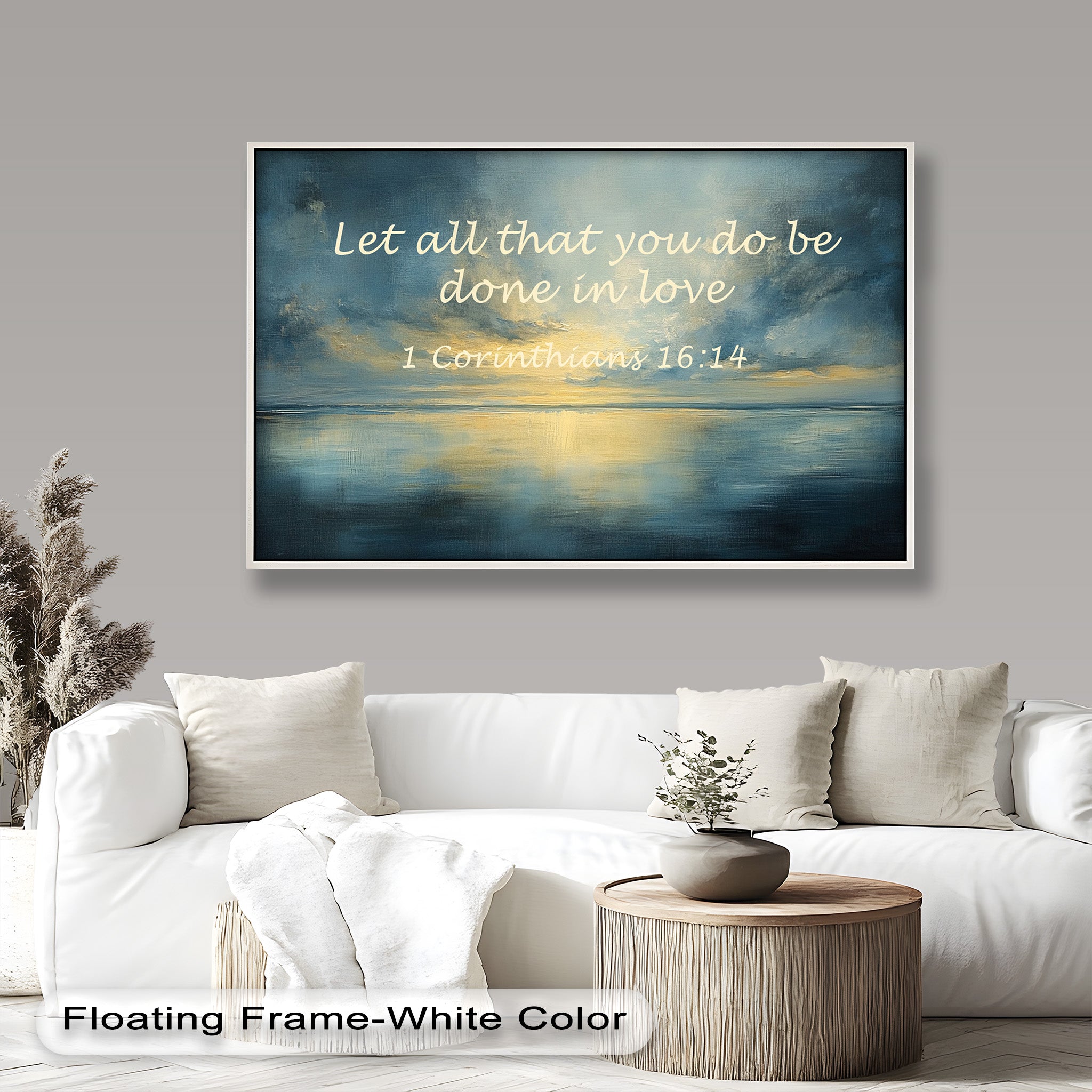 1 Corinthians 16:14 Bible Verse Oil Painting - Love & Faith Scripture Wall Art - Perfect for Christian Home Decor, Church Gifts & Spiritual Inspiration