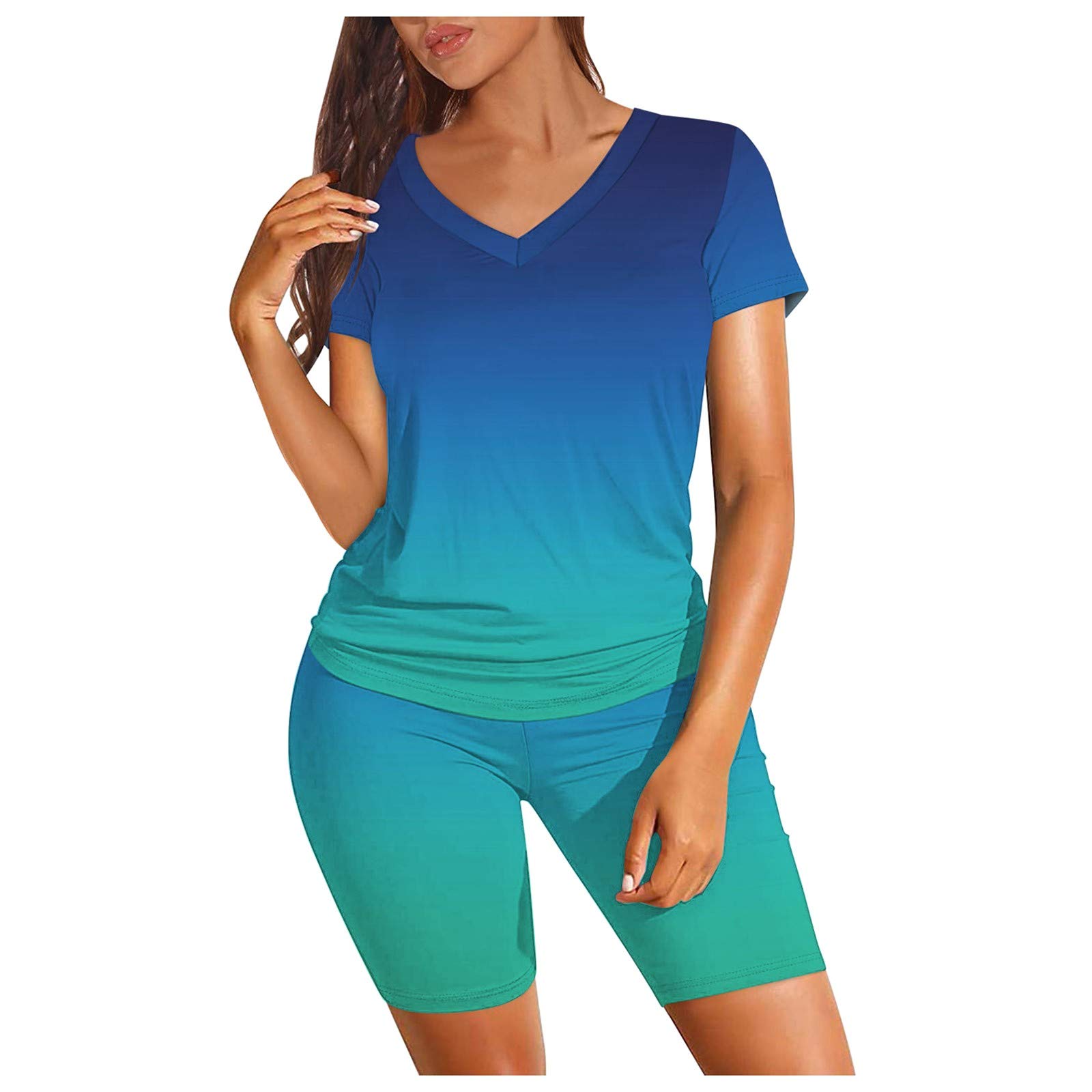 Women's Waist Trainer Shorts & Fall Hoodie Activewear Set - Blue Gym Workout Outfit for Women | Perfect for Fitness, Yoga & Birthday Gifts