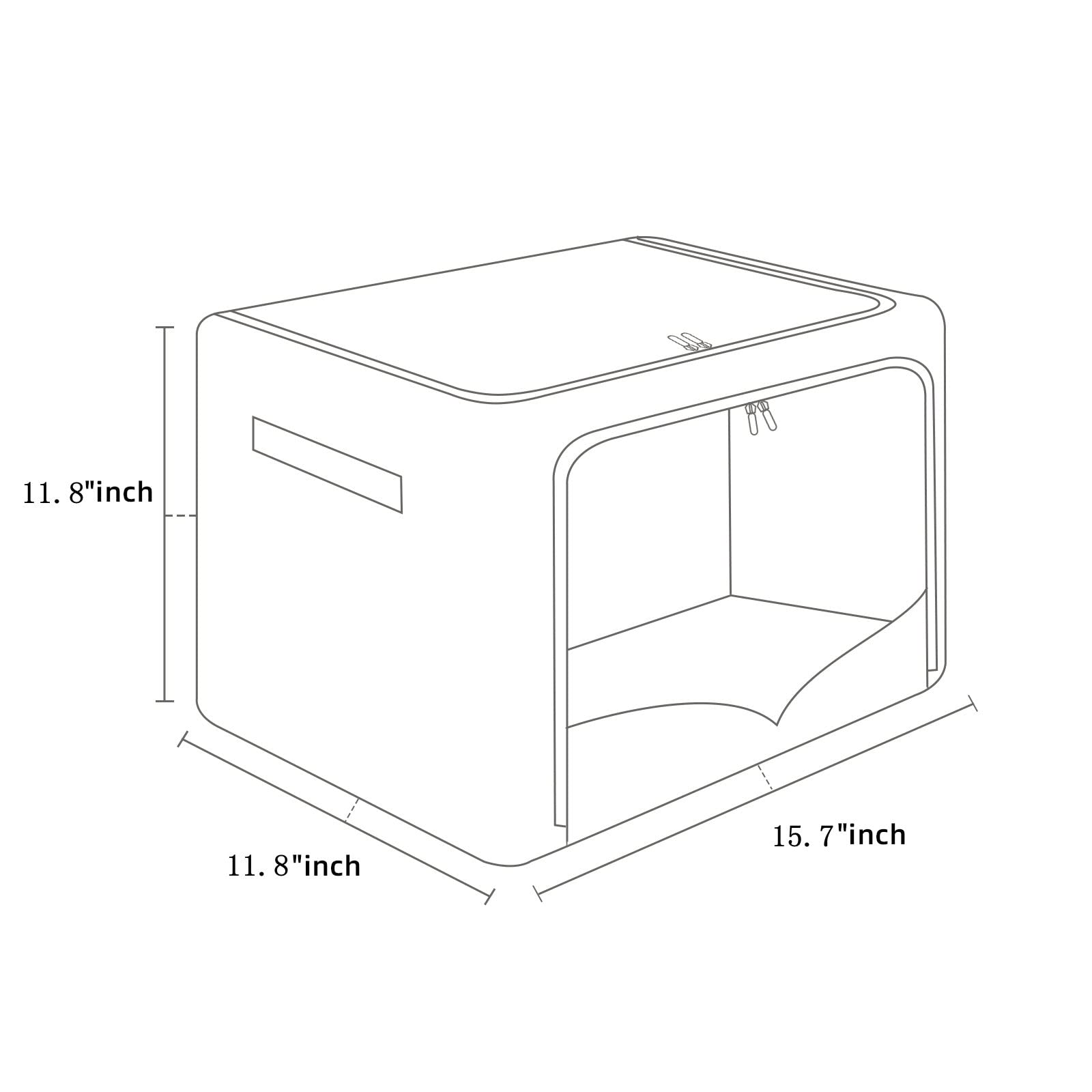 3 Pack Foldable Metal Frame Storage Bins - Stackable Linen Fabric Organizer with Clear Window & Handles (15.7x11.8x11.8 Inch, 36L, Light Gray) - Perfect for Closet, Nursery, Office & Home Organization