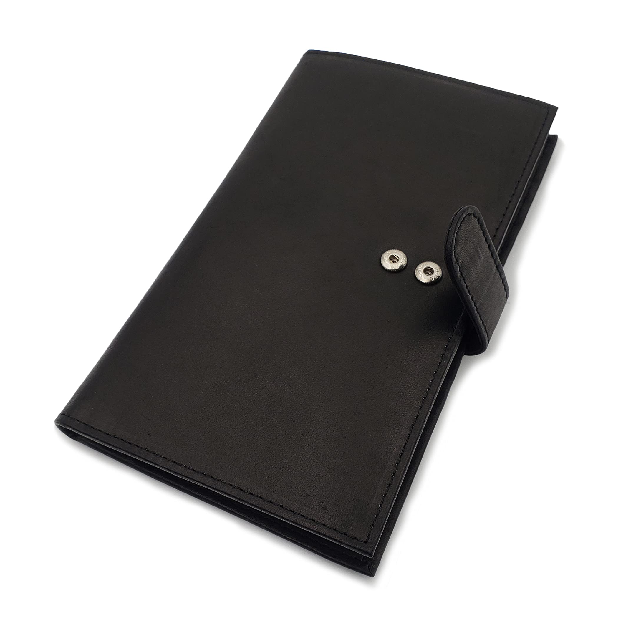 RFID Blocking Genuine Leather Wallet with 20 Card Slots & Snap Closure - Secure Credit Card Holder for Men & Women (Black) | Perfect for Travel, Business & Everyday Use