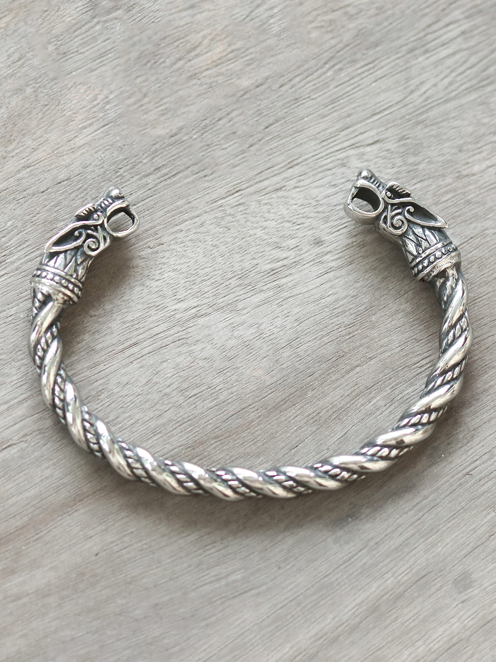 HAQUIL Stainless Steel Viking Twisted Cuff Bracelet for Men - Norse Arm Ring Jewelry Gift - Perfect for Viking Lovers, Cosplay & Medieval Reenactments
