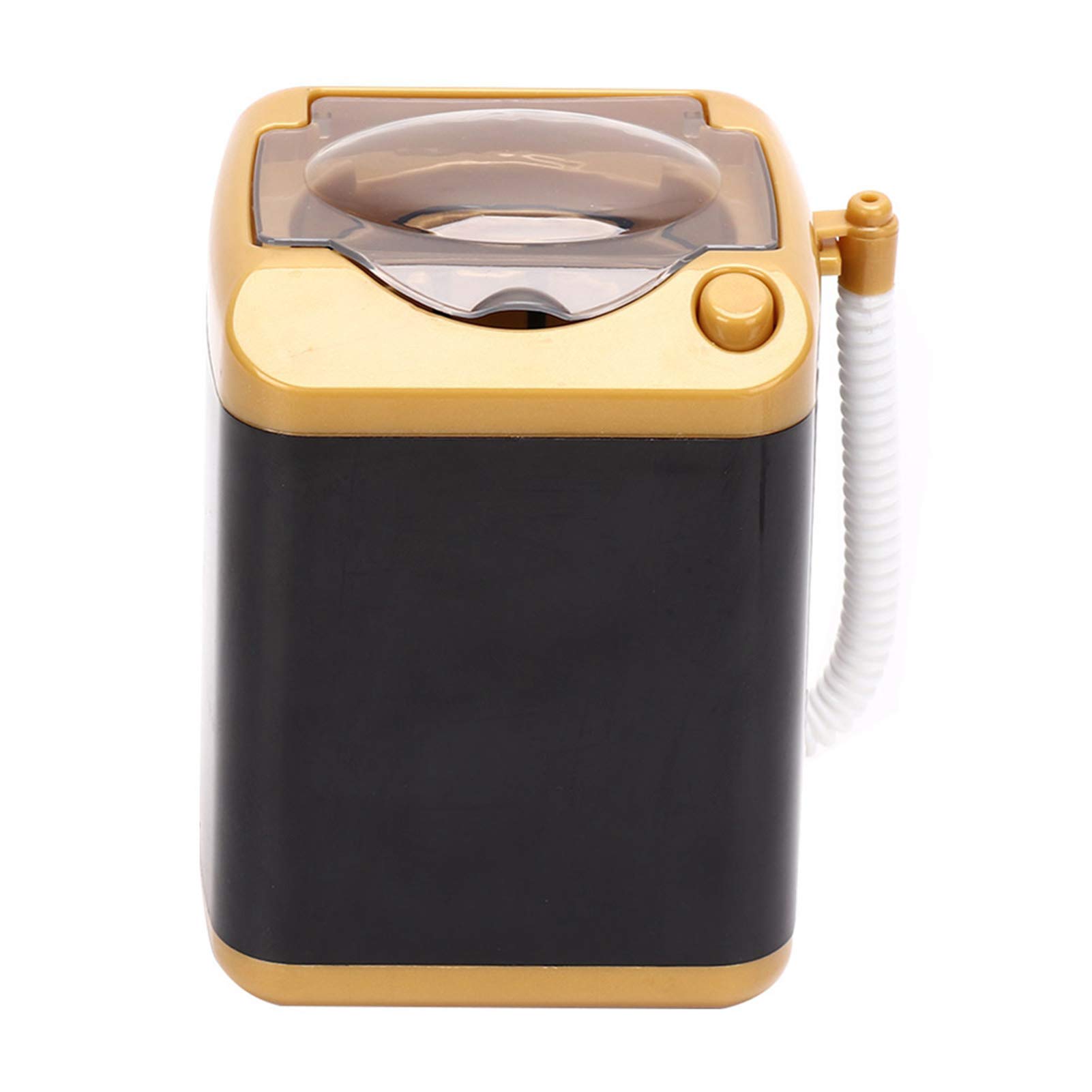 Mini Simulation Washing Machine for Makeup Brushes - Portable Cosmetic Brush Cleaner for Women & Girls (Gold) | Perfect for Travel, Home & Salon Use