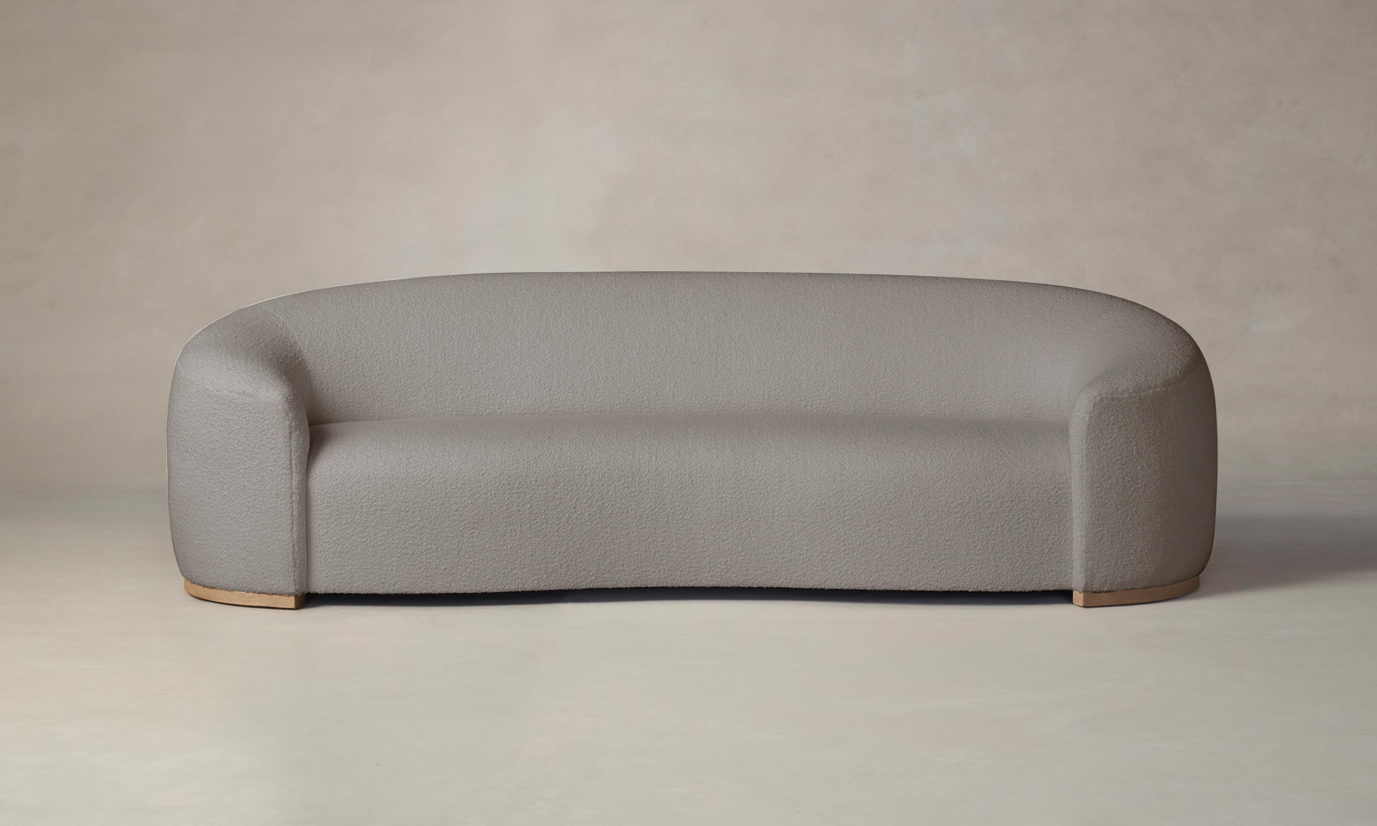 The Chelsea Sofa - Italian Bouclé Fossil Fabric Upholstered Modern Sectional Couch for Living Room, Lounge & Home Decor