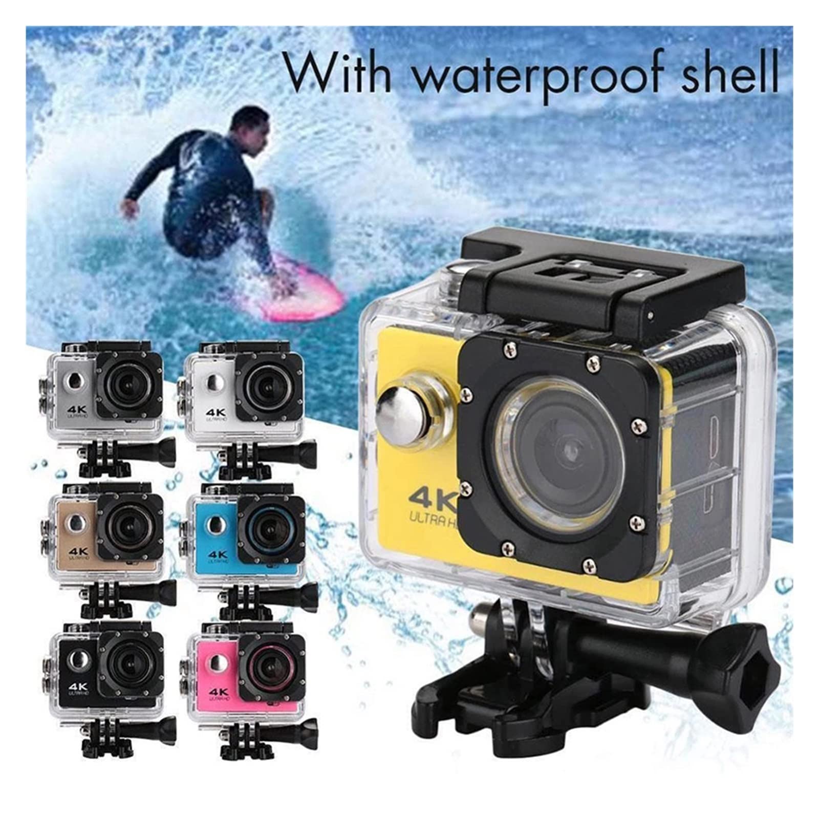 4K Action Camera with Stabilization - Waterproof Sports Camera for Outdoor & Underwater Adventures