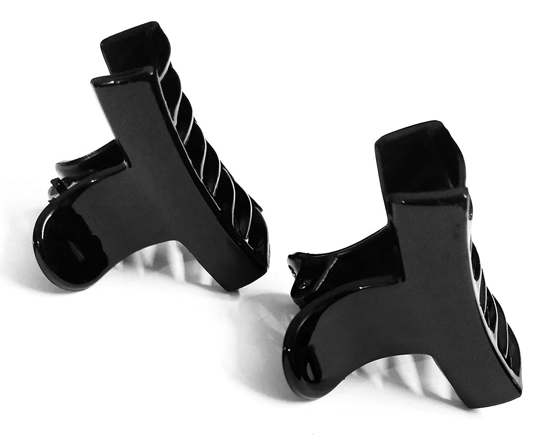 Stylish Large Hair Claw Clips for Women - 6 Pack Black - Perfect for Ponytails & Updos