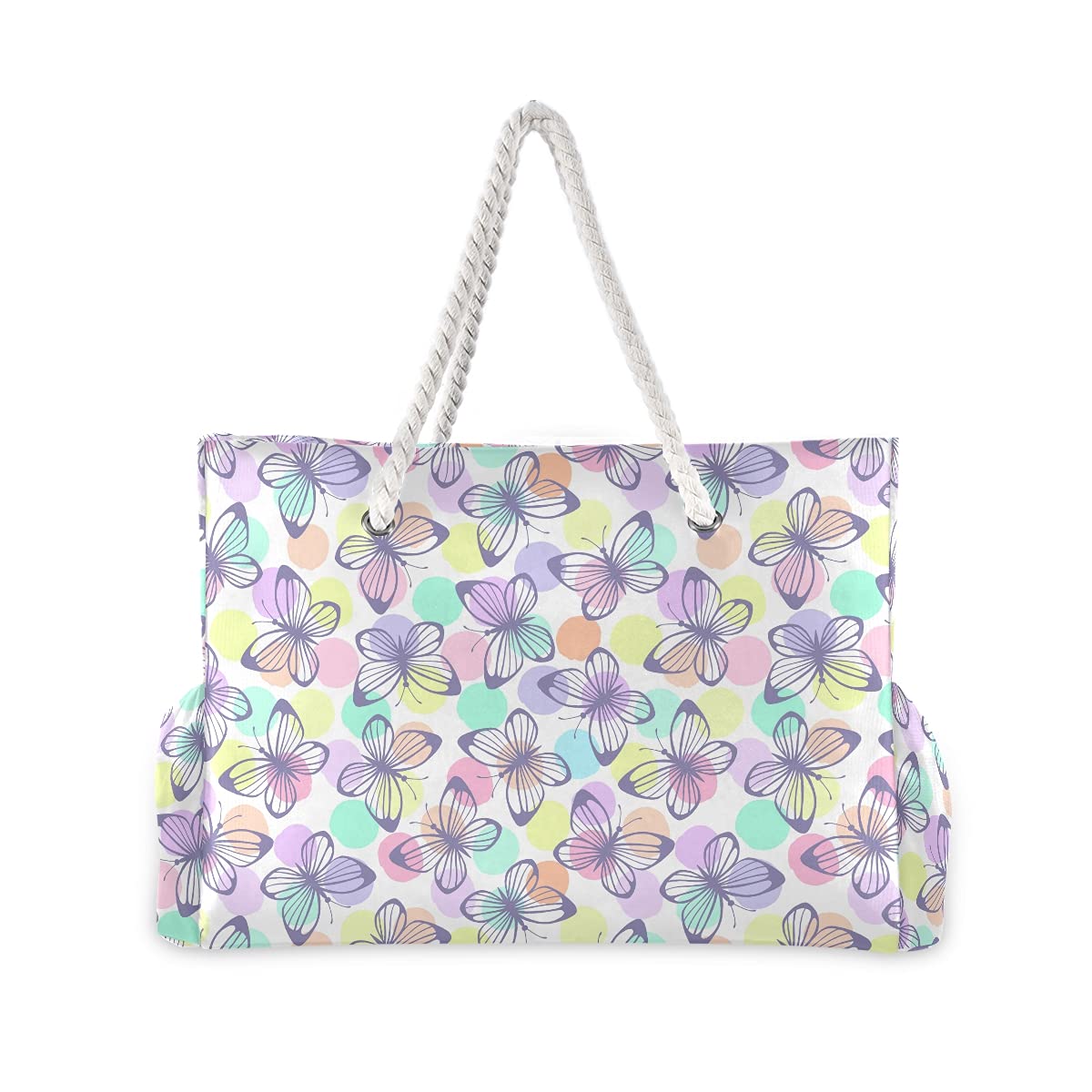 Large Floral Cherry Blossom Beach Tote Bag - Waterproof Travel Gym Bag with Pockets for Women | Perfect for Pool, Vacation & Shopping