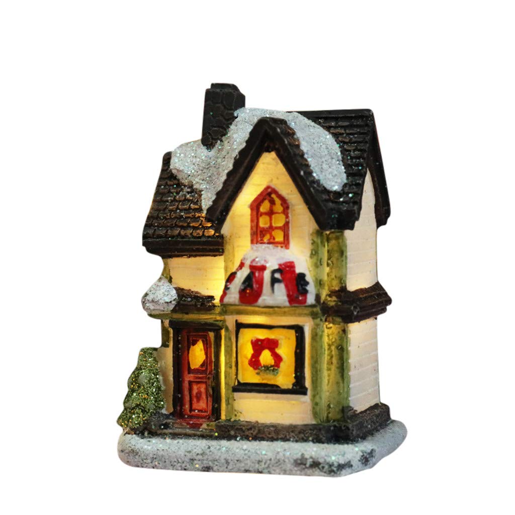 Mini LED Resin House Decor - Solar Powered Garden Statues for Outdoor Christmas Decorations, Home Furniture & Creative Gift Ideas | Perfect for Holiday Displays, Yard Ornaments, and Festive Home Accents