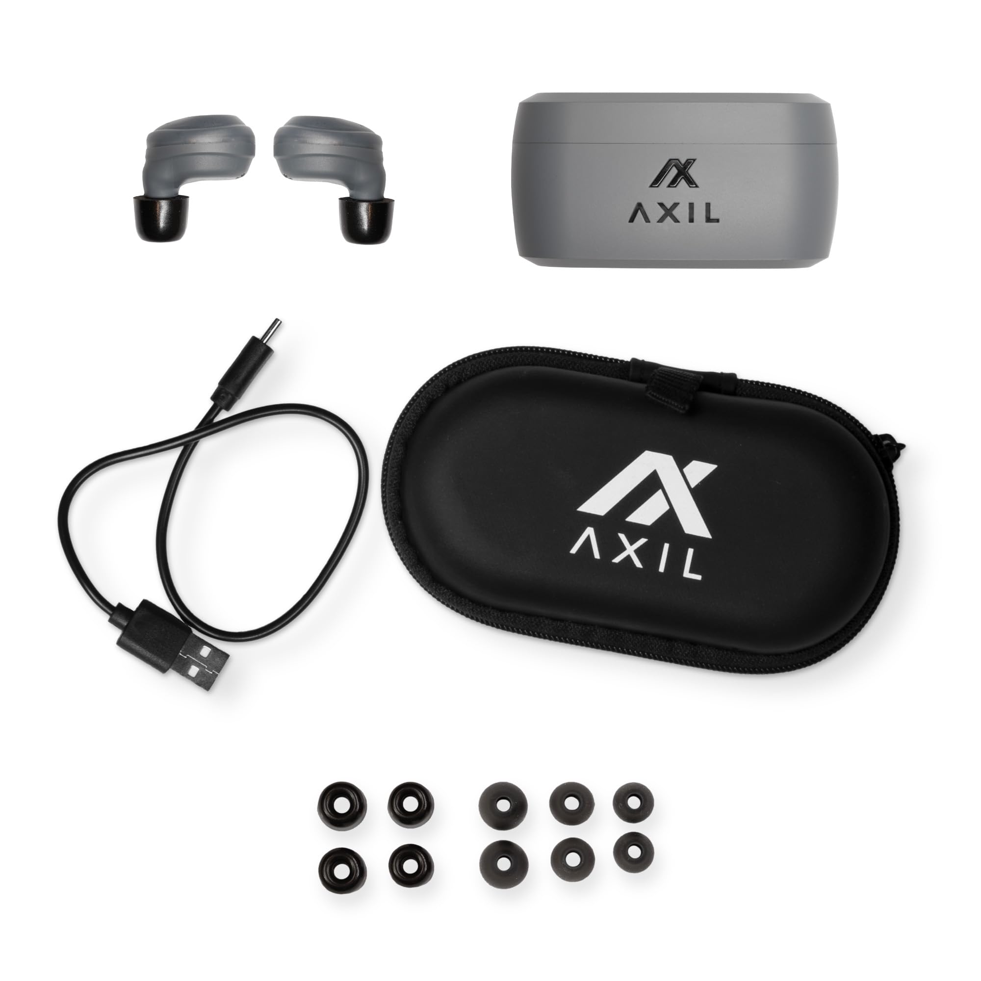 Axil XCOR Wireless Tactical Earbuds with Touch Controls - Bluetooth Earbuds for Shooting, Hunting & Outdoor Sports - Noise Cancelling Headphones for Gym, Running & Workouts (Black)