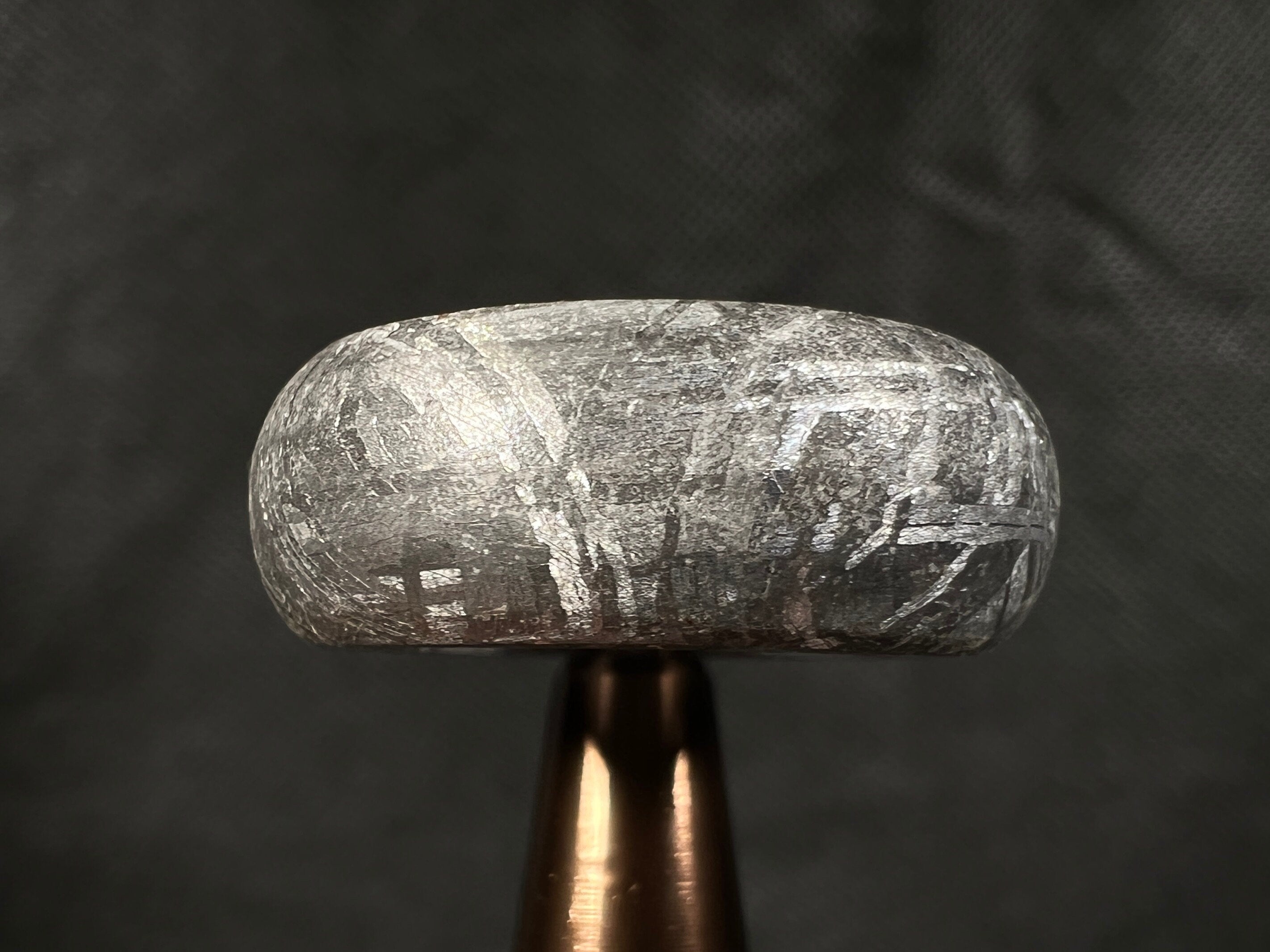 GIBEON Meteorite Ring Size 4.25 - Genuine Meteorite Wedding Band for Men & Women, Unique Space Astronomy Jewelry Gift (B 51290) - Perfect for Engagements, Anniversaries & Cosmic-Themed Weddings