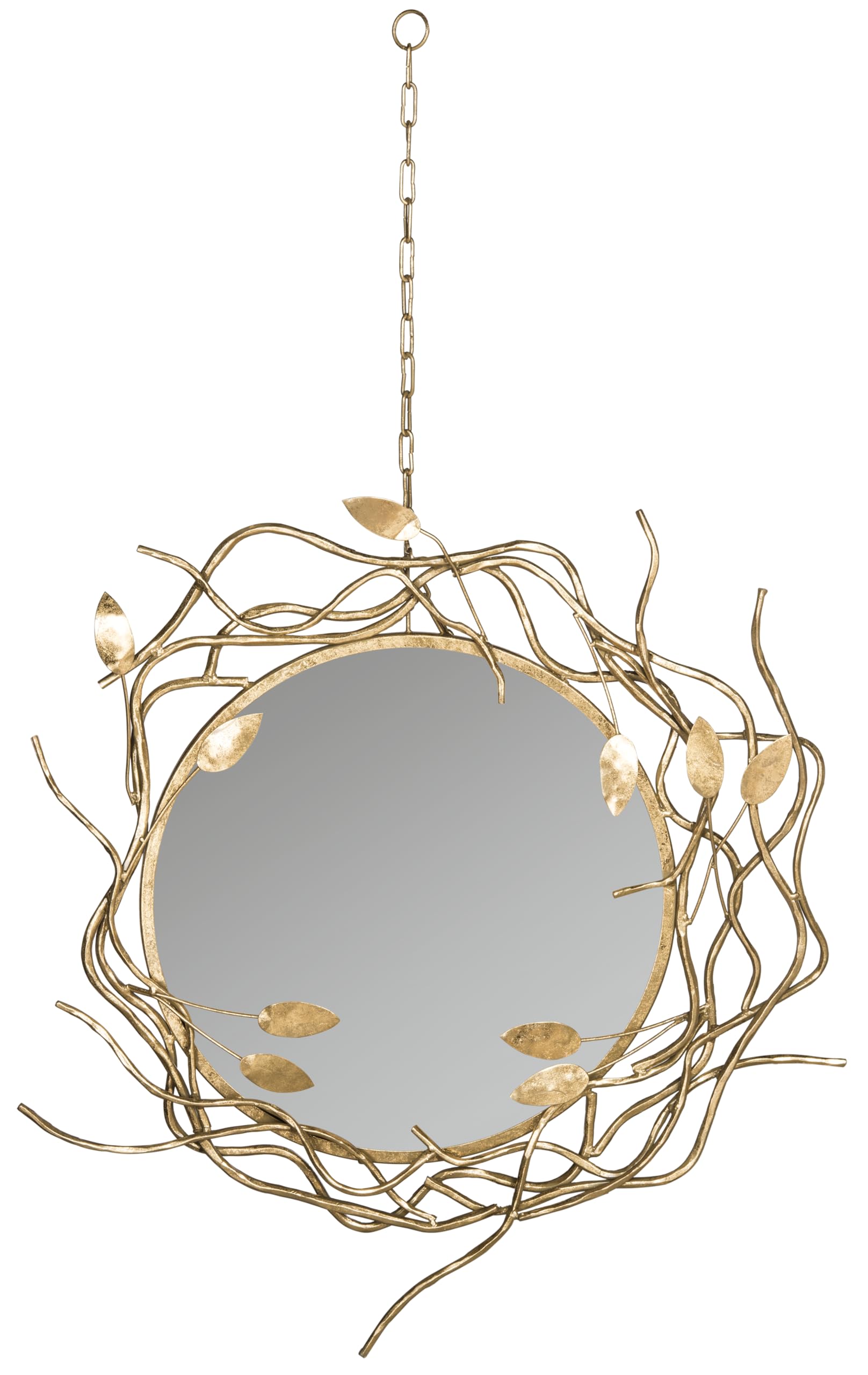 SAFAVIEH MIR4062A Antique Gold Wreath Mirror - Elegant Home Decor for Living Room, Bedroom, or Entryway