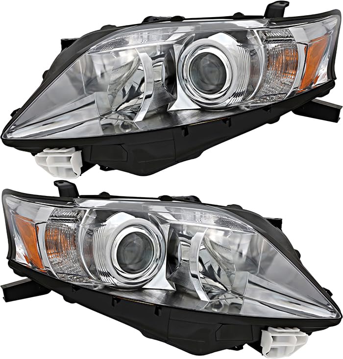 Lexus RX350 Headlight Assembly Set - Halogen Replacement for Driver & Passenger Side (2010-2012 Models) | Perfect for Night Driving & Vehicle Restoration Projects