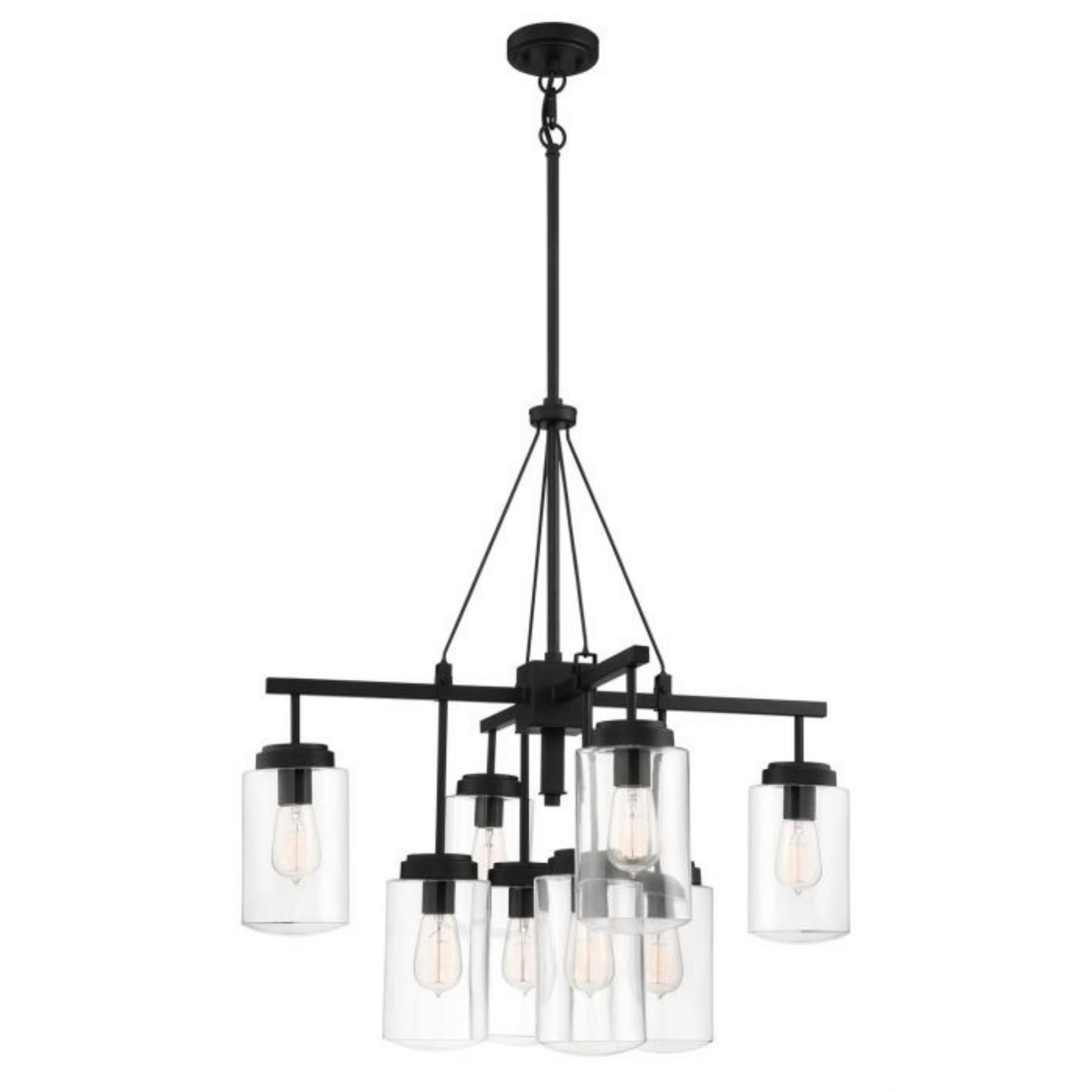 Craftmade Crosspoint 8-Light Espresso Outdoor Chandelier 52128 ESP - Elegant Patio Lighting for Backyard, Garden & Covered Porch