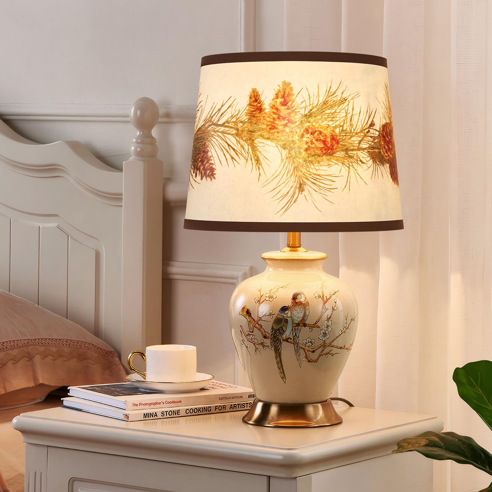 2-Pack 10 Inch Drum Lamp Shades Set - Replacement Lampshades for Table Lamps, Floor Lamps & Pendant Lights - Includes Harp Holder - Perfect for Living Room, Bedroom & Office Lighting Decor